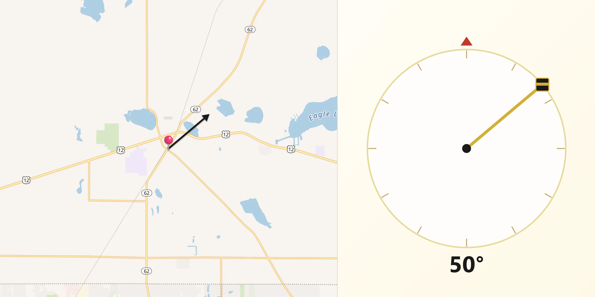 Qibla Direction from Edwardsburg