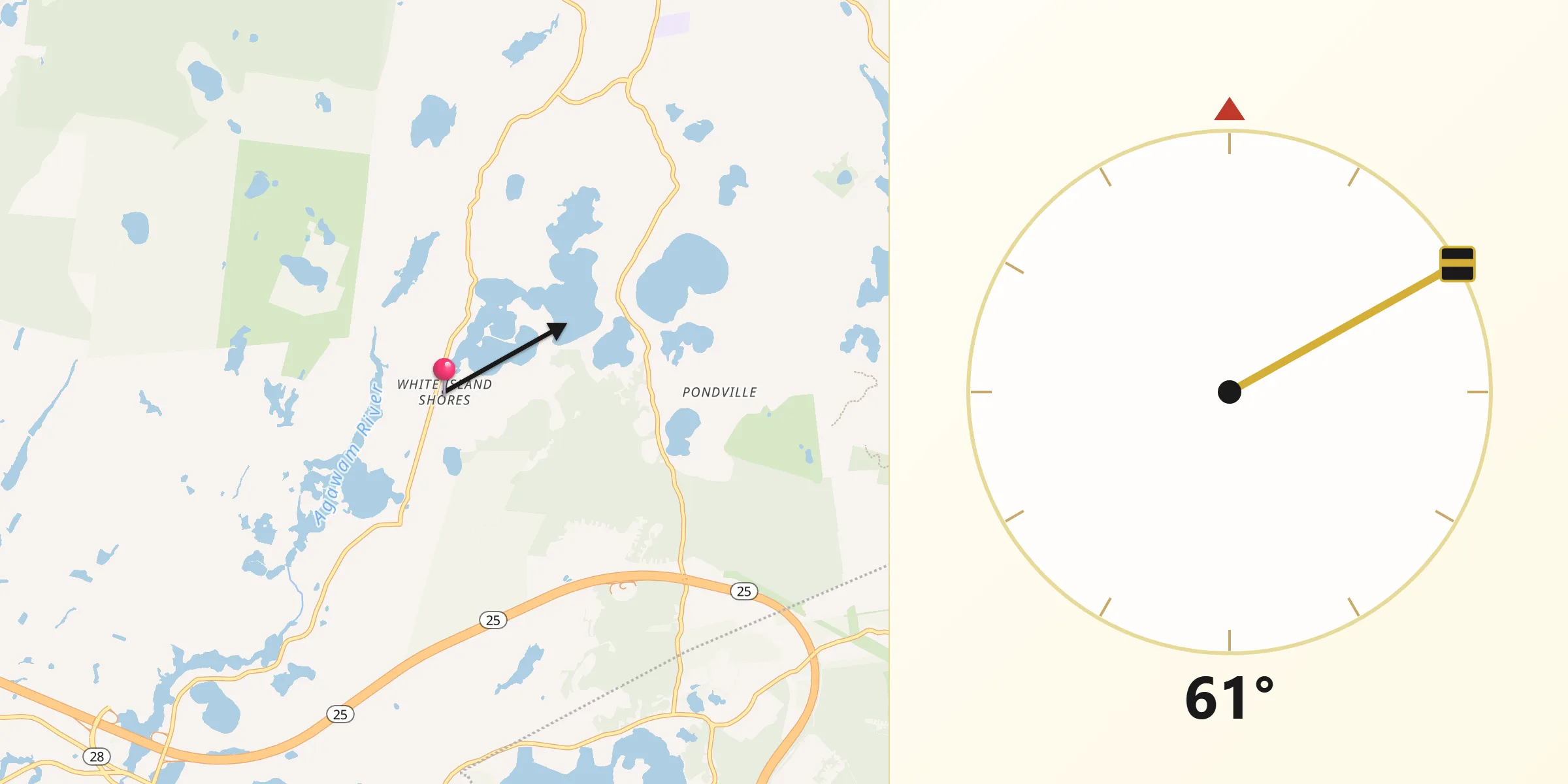 Qibla Direction from White Island Shores
