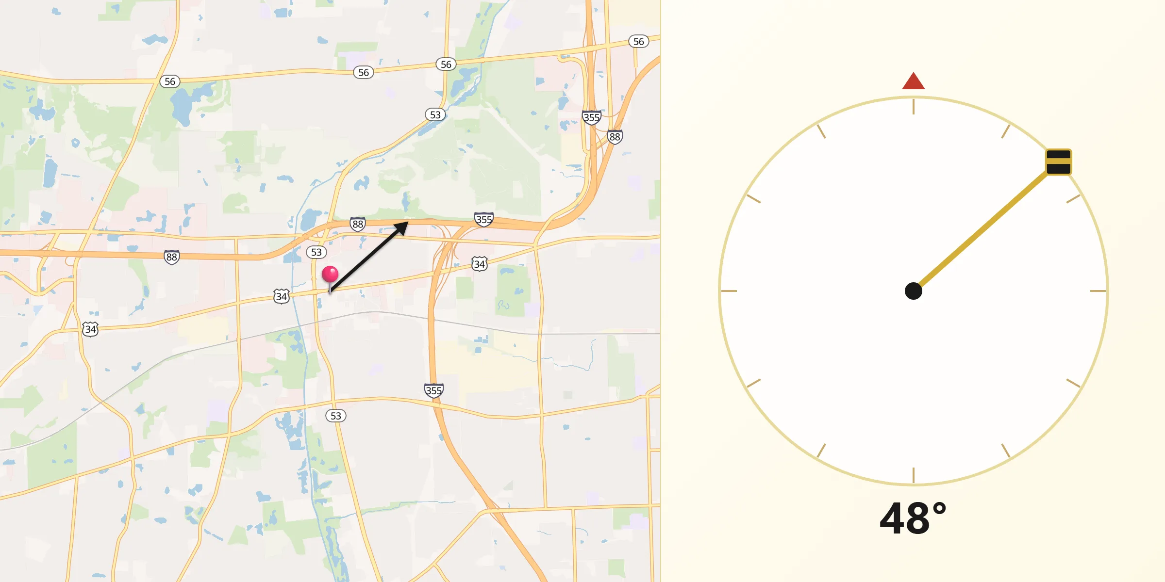 Qibla Direction from Lisle
