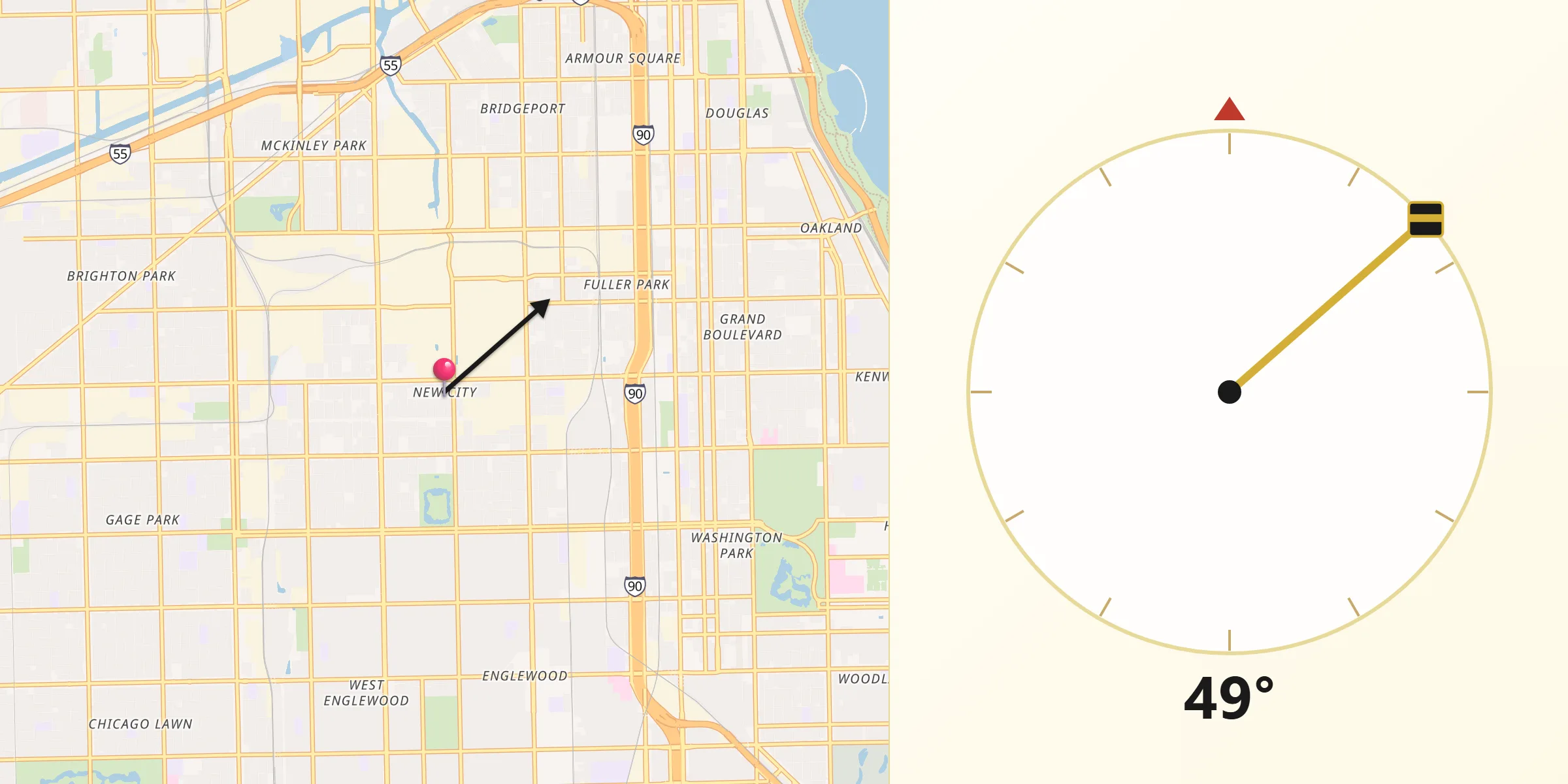 Qibla Direction from New City