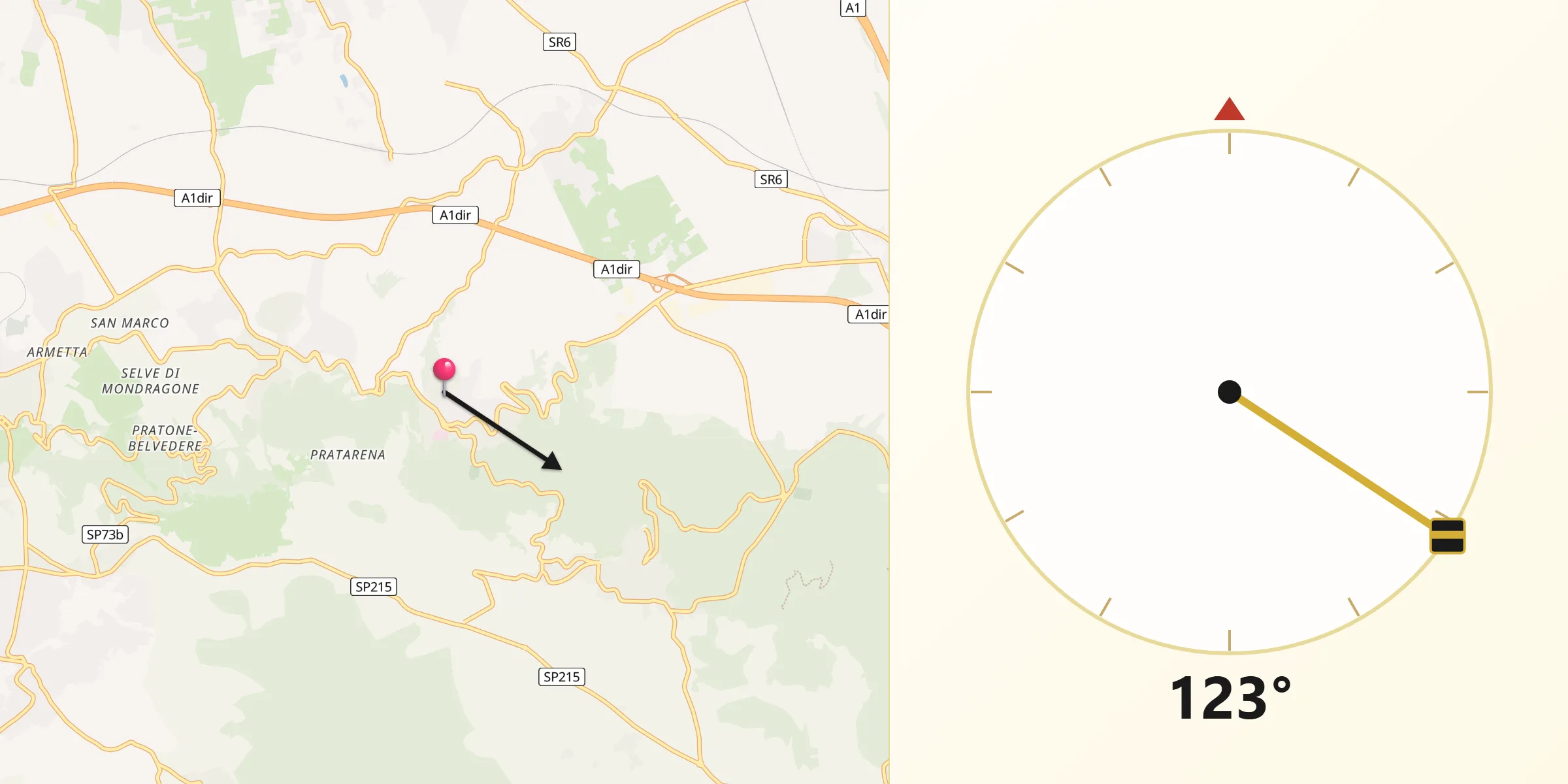 Direzione della Qibla da Montecompatri