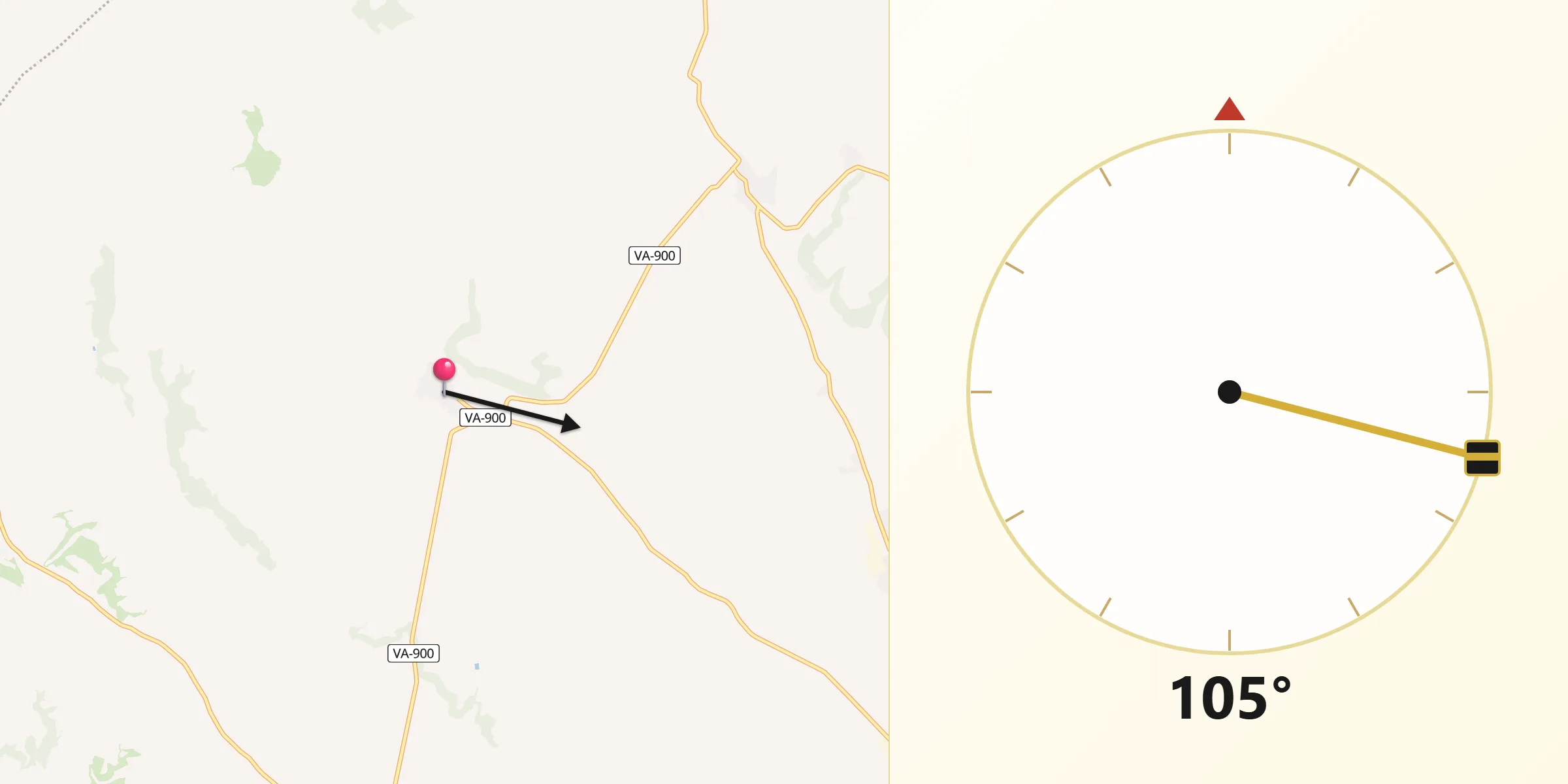 Dirección de la Qibla desde Corcos