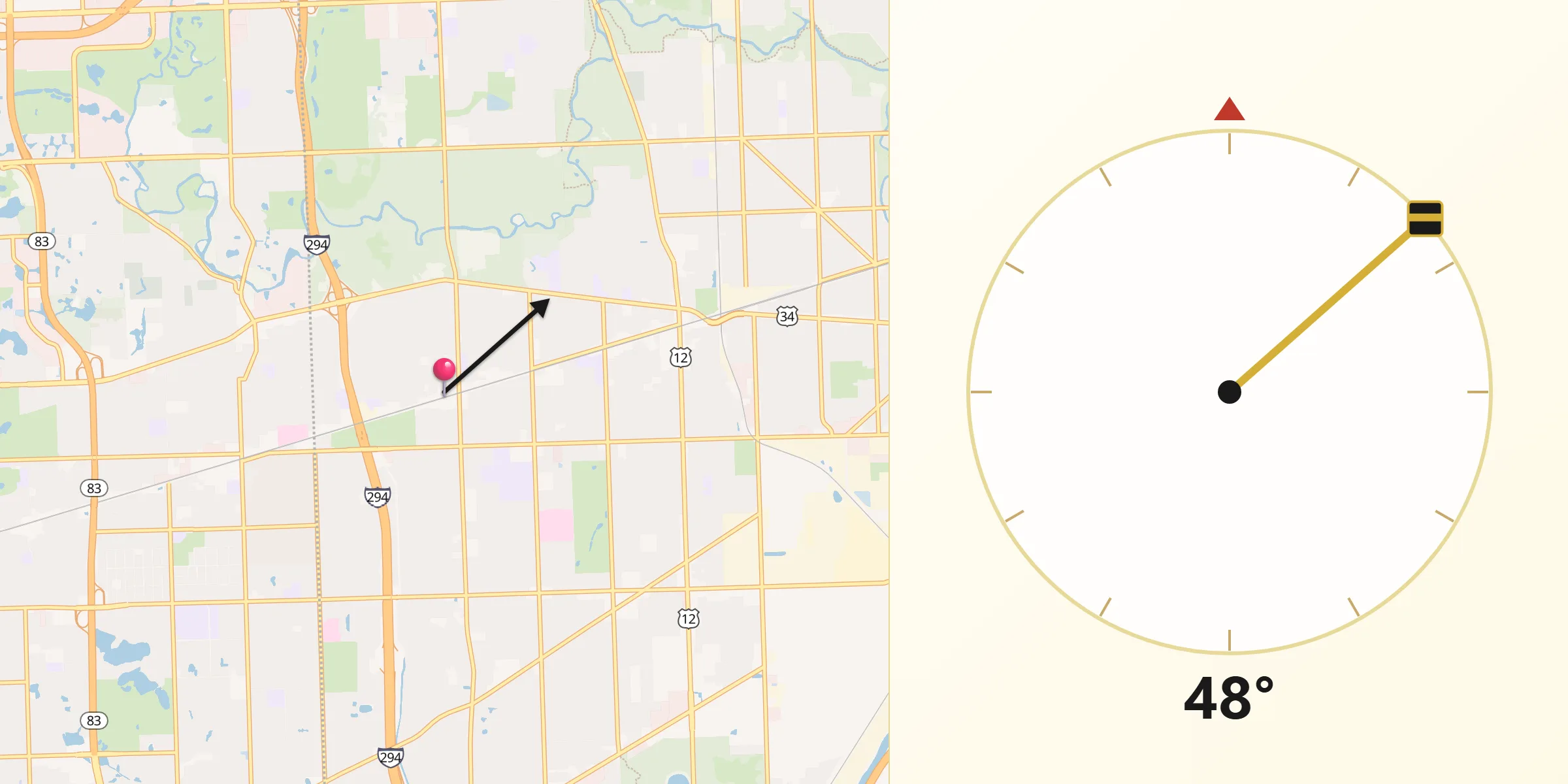 Qibla Direction from Western Springs