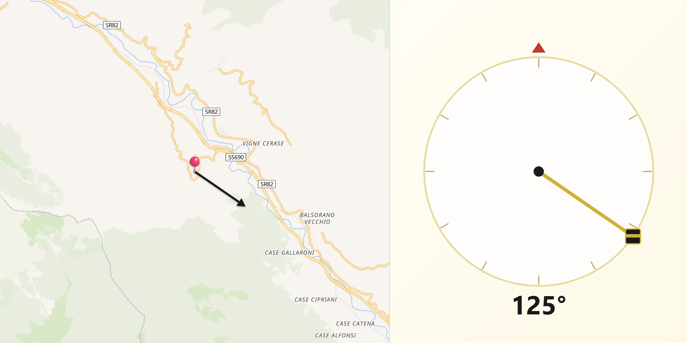 Direzione della Qibla da Roccavivi