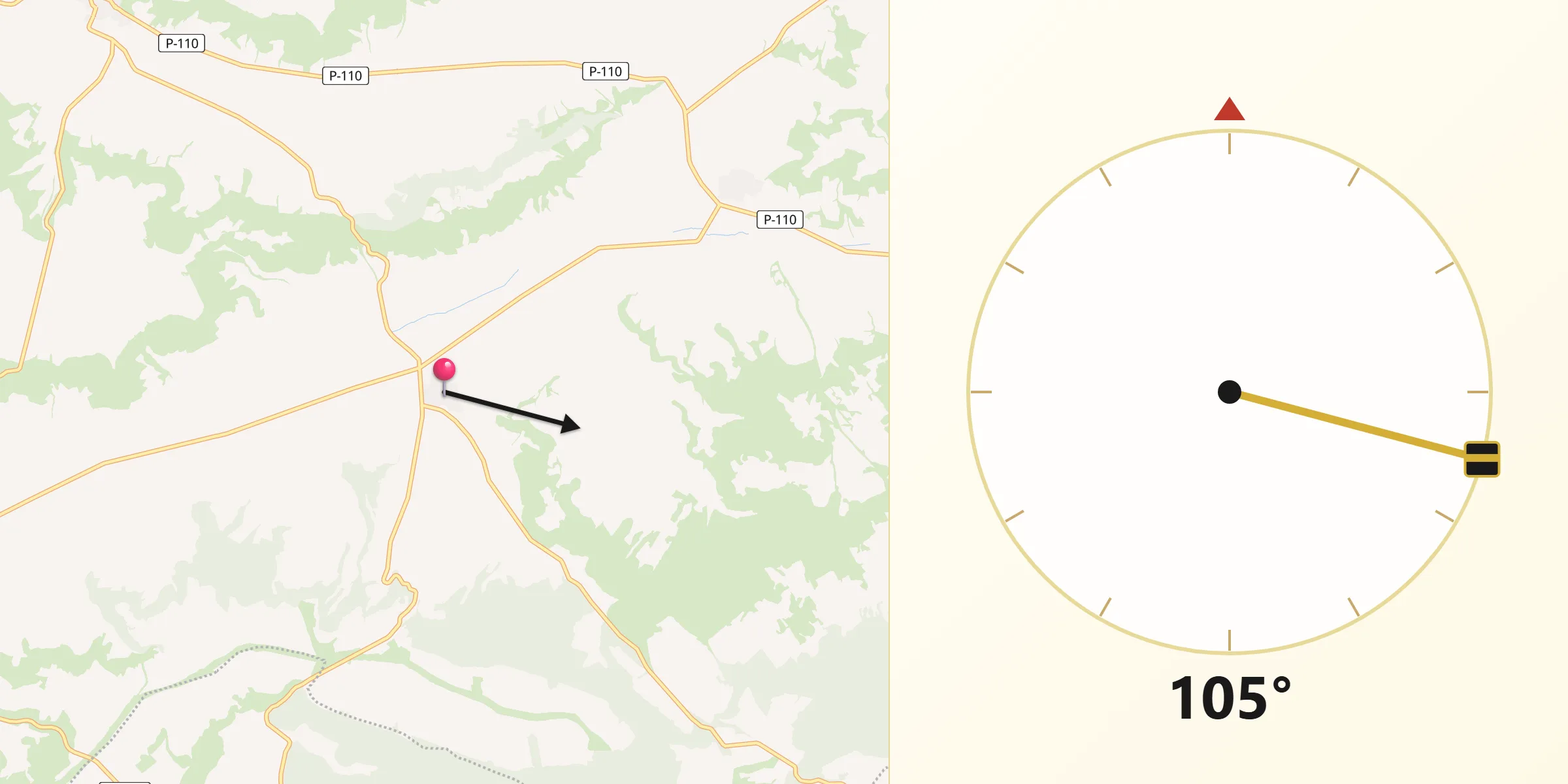 Dirección de la Qibla desde Alba de Cerrato