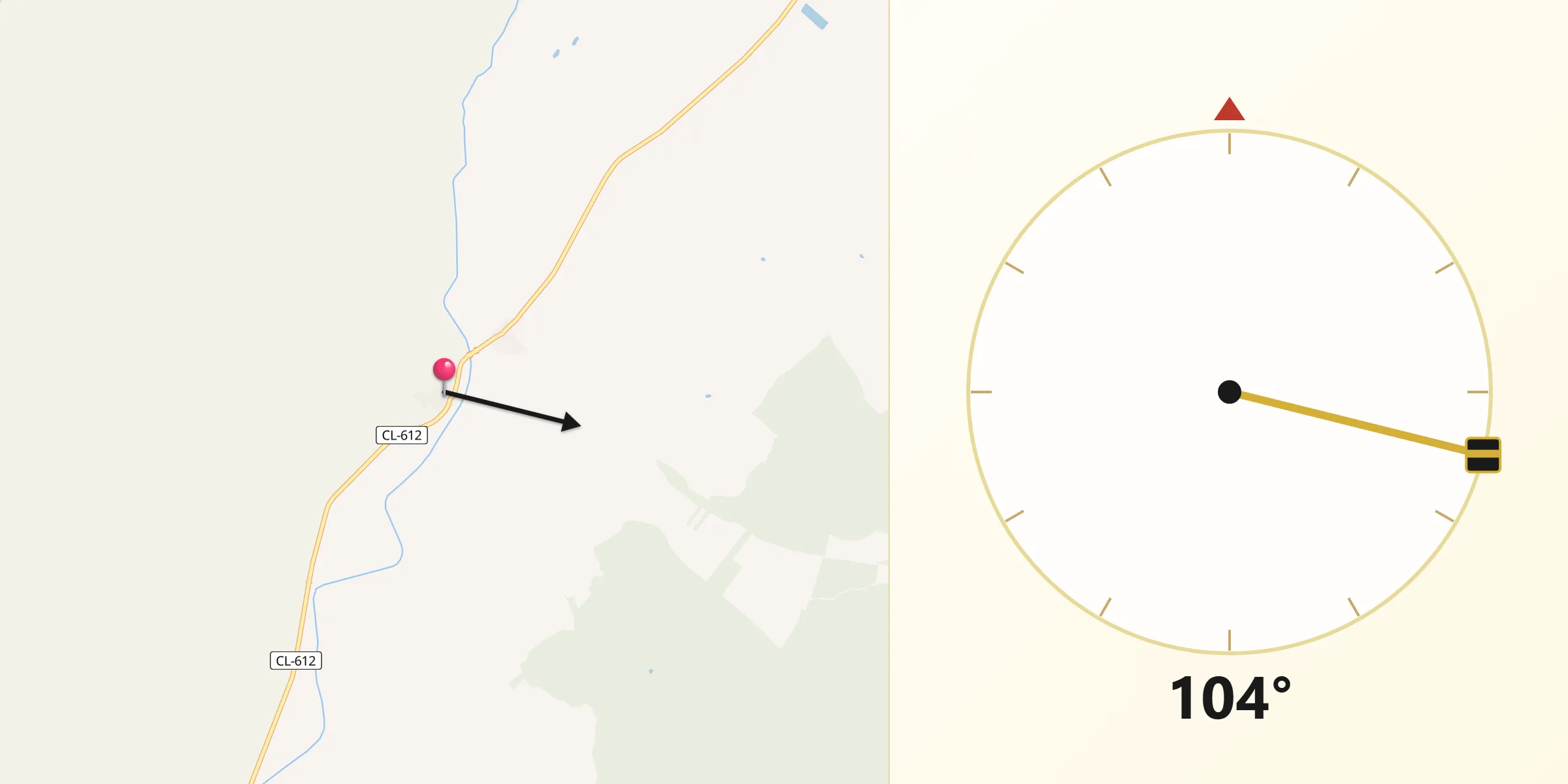 Dirección de la Qibla desde San Martín de Valderaduey