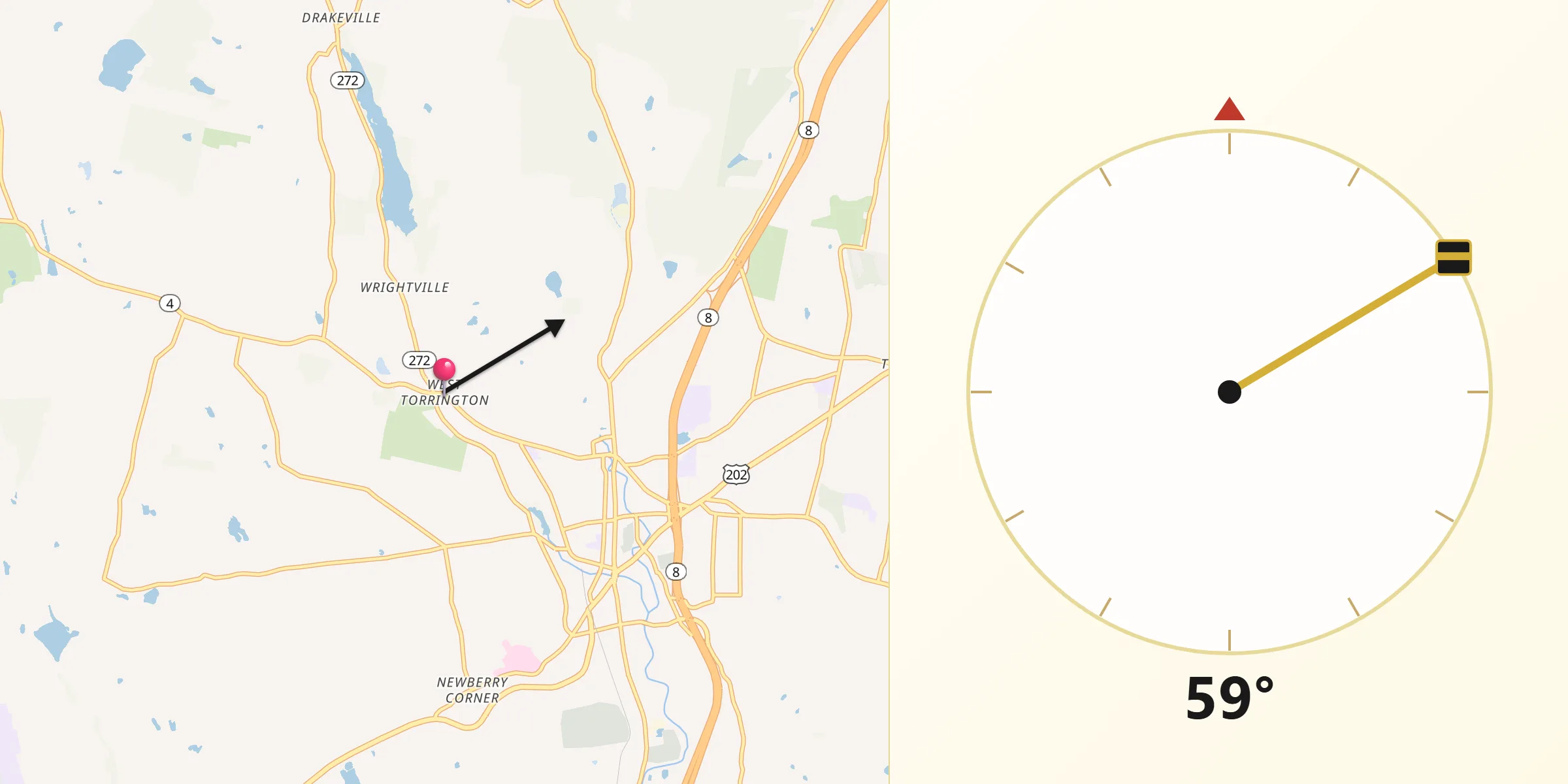 Qibla Direction from West Torrington