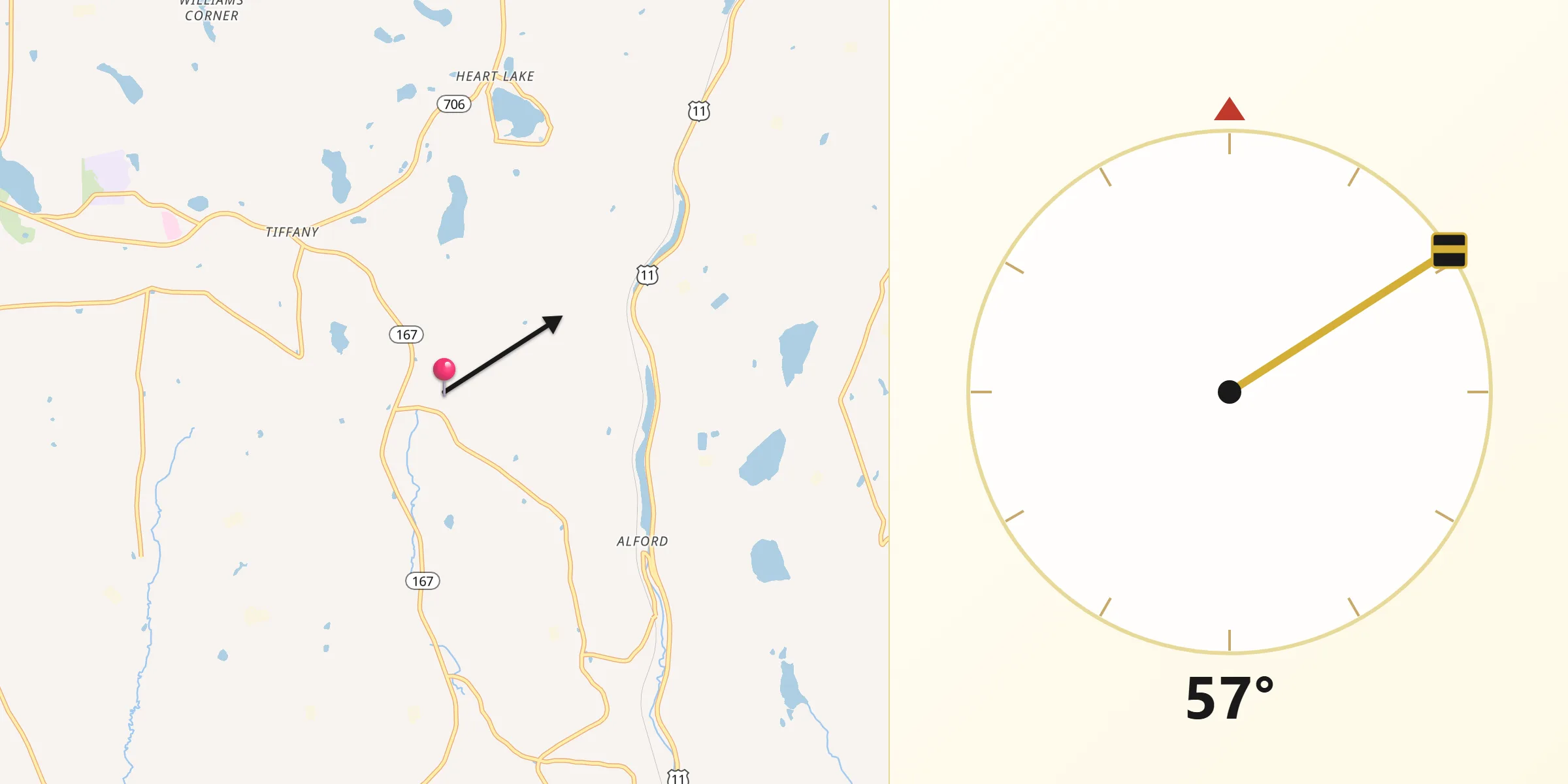 Qibla Direction from Susquehanna County