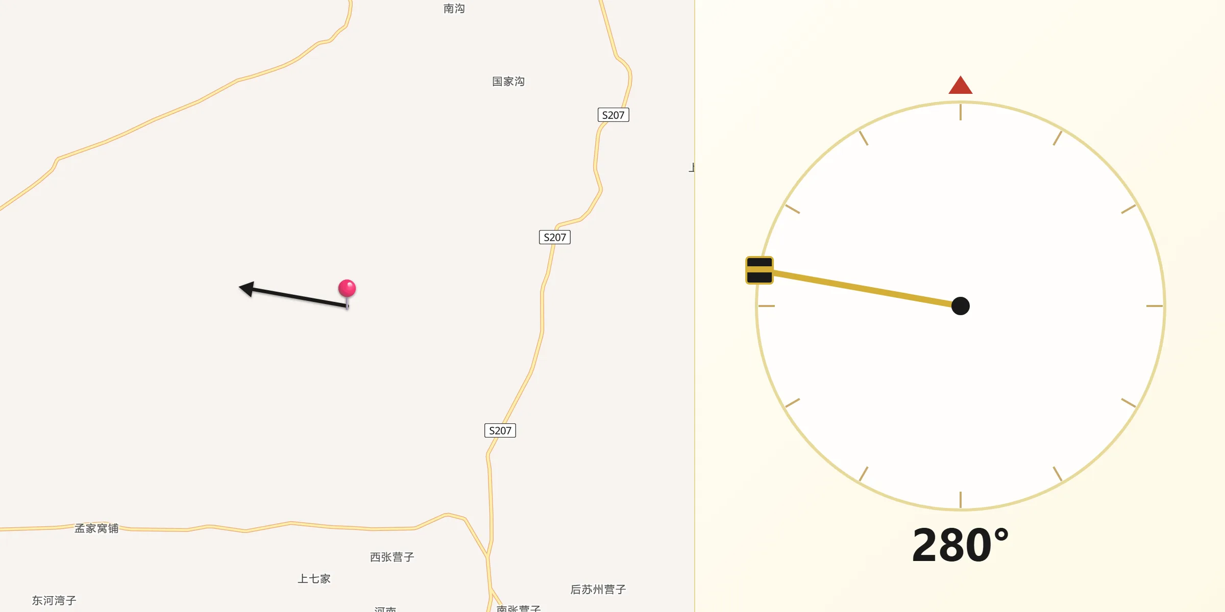 从Jianping朝向麦加的方向