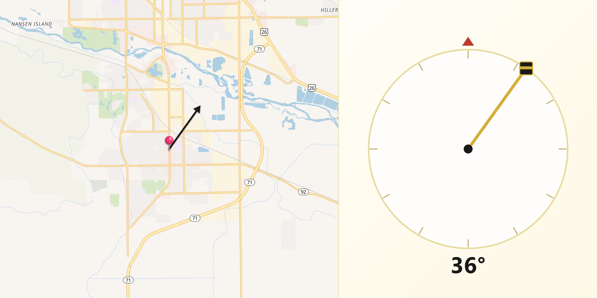 Qibla Direction from Gering