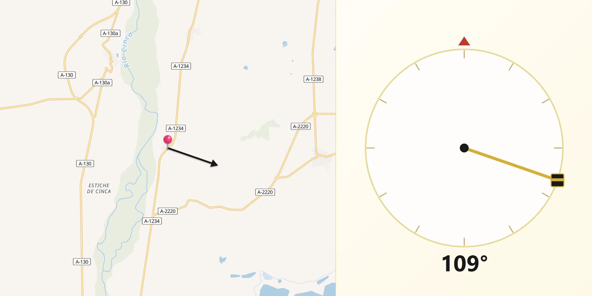Dirección de la Qibla desde Alfántega