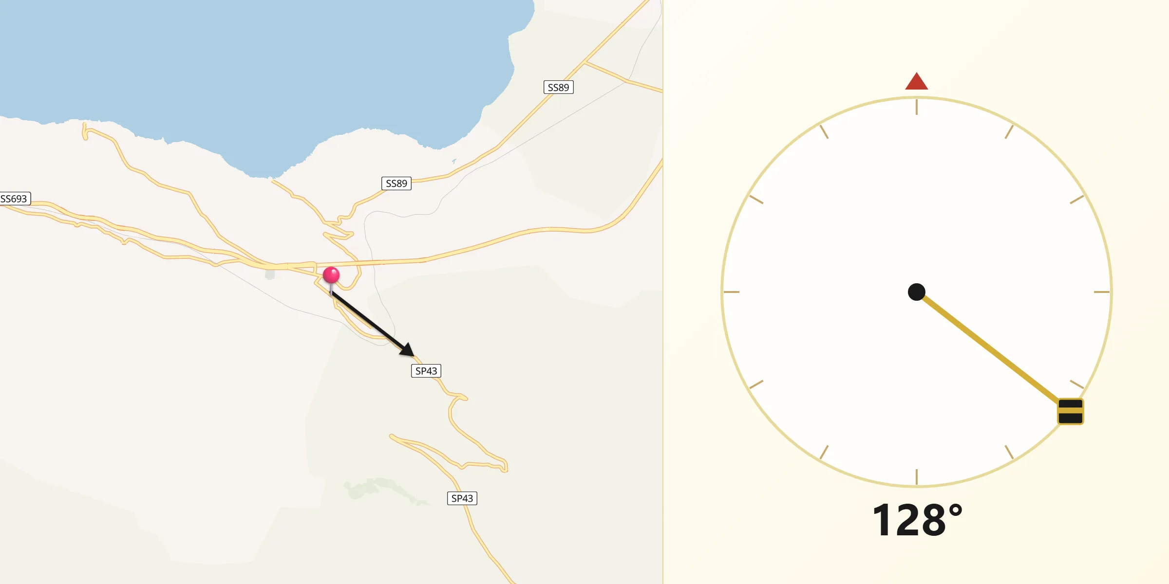 Direzione della Qibla da Cagnano Varano