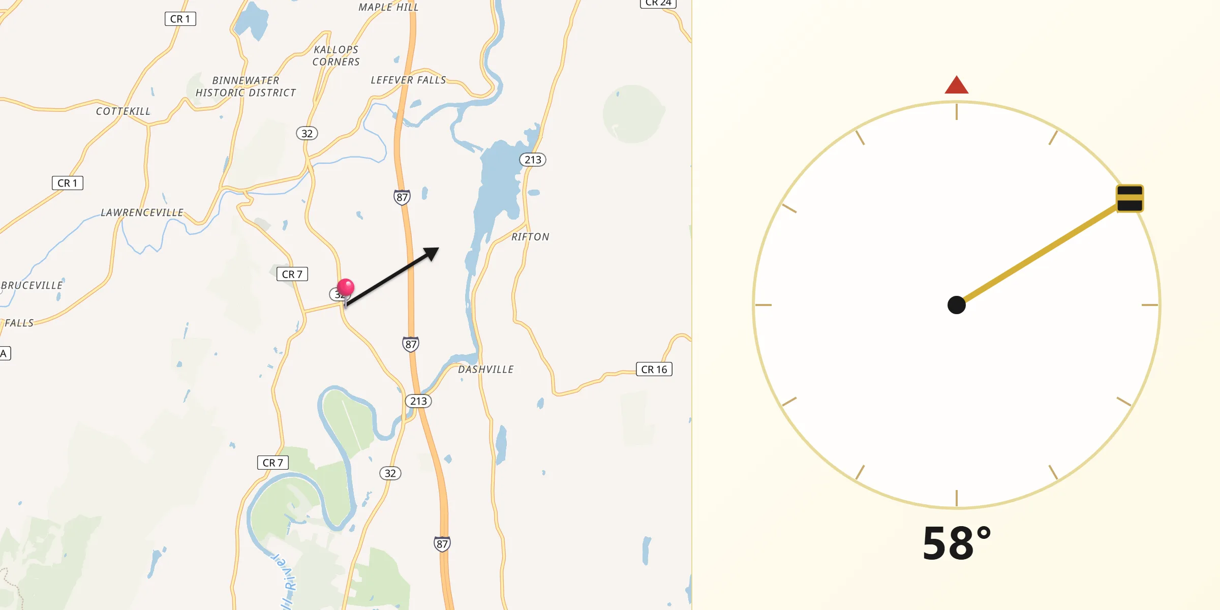 Qibla Direction from Tillson