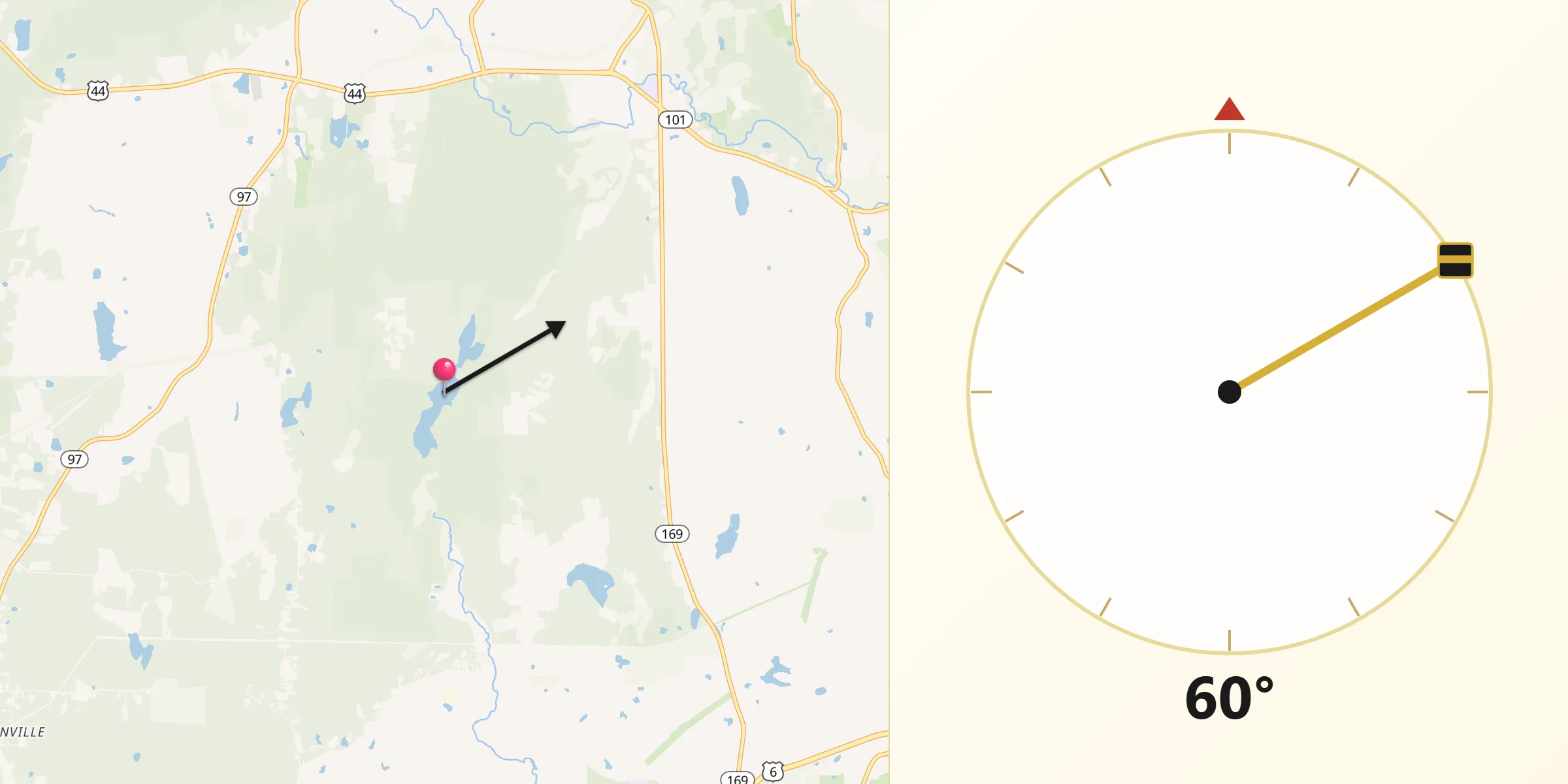 Qibla Direction from Windham County