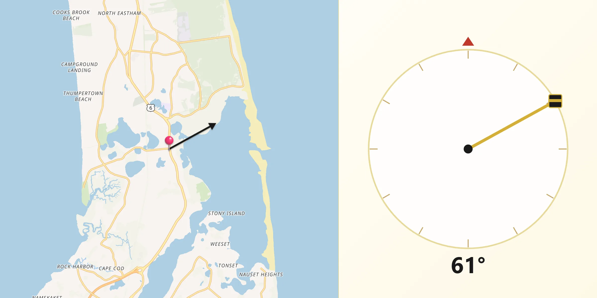 Qibla Direction from Eastham