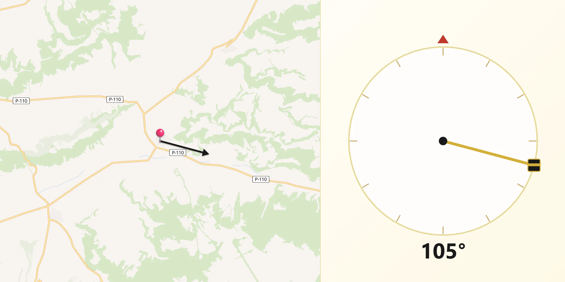 Dirección de la Qibla desde Vertavillo