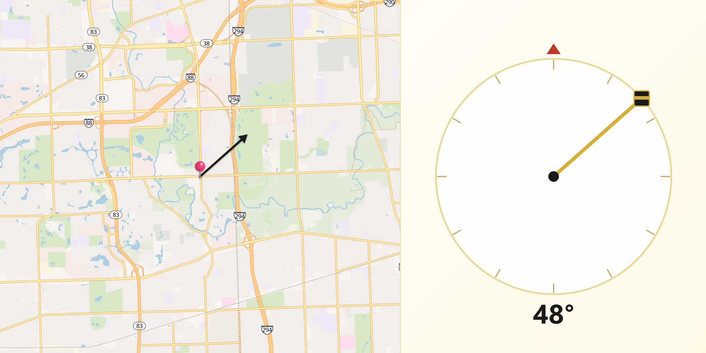 Qibla Direction from Oak Brook