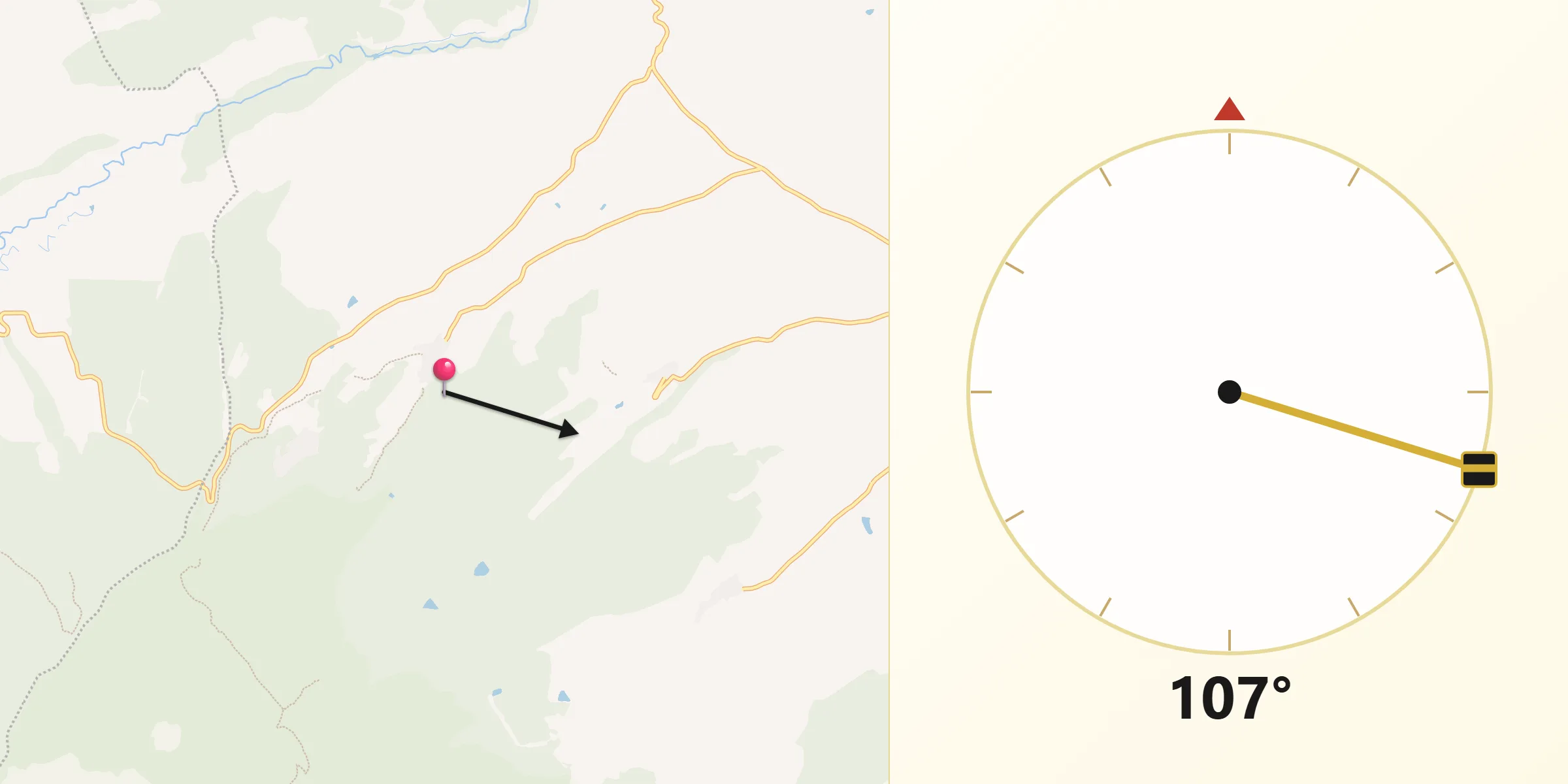 Dirección de la Qibla desde San Martín de la Virgen de Moncayo
