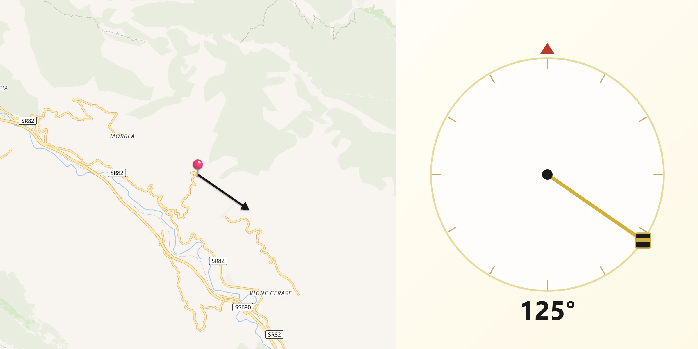 Direzione della Qibla da San Vincenzo Valle Roveto