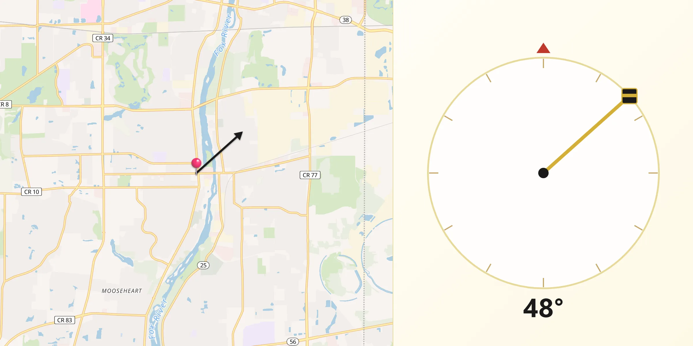 Qibla Direction from Batavia