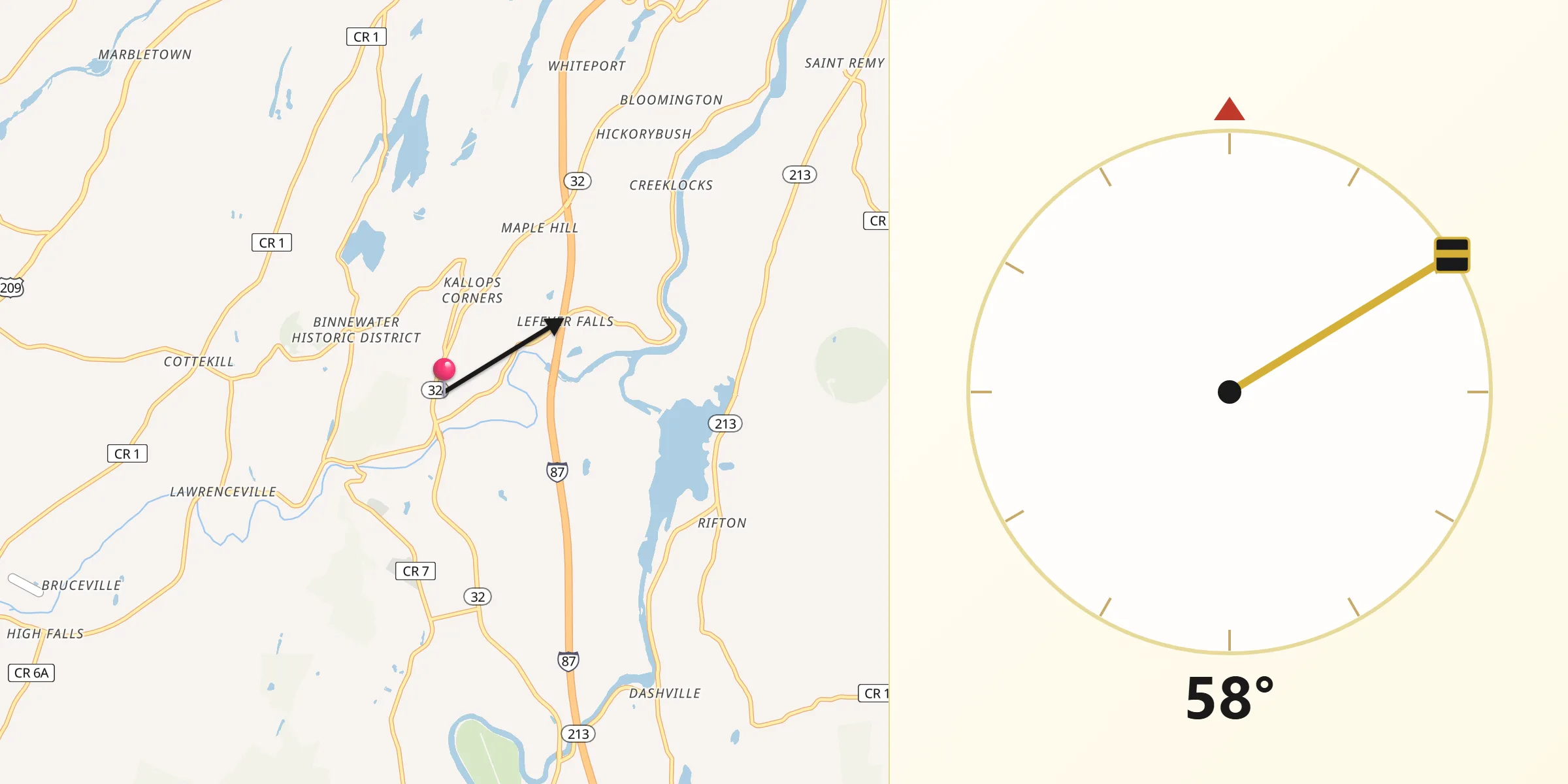 Qibla Direction from Rosendale Village