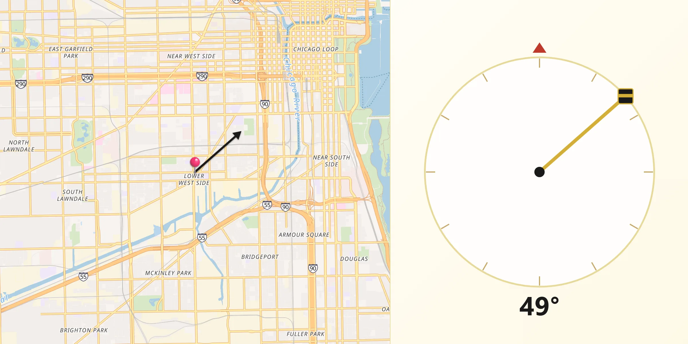 Qibla Direction from Lower West Side