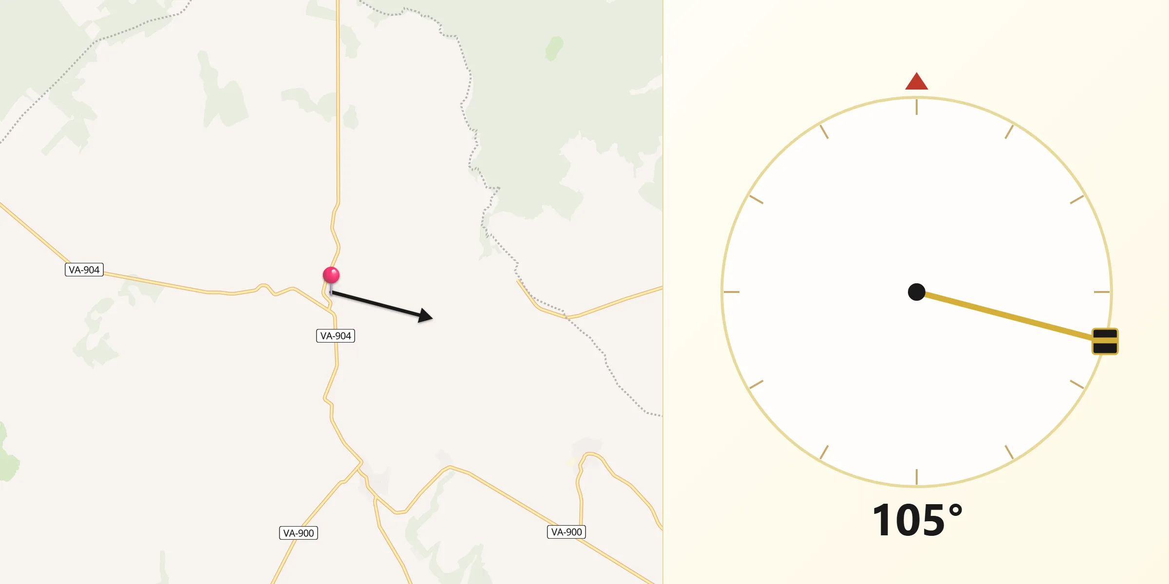 Dirección de la Qibla desde Quintanilla de Trigueros