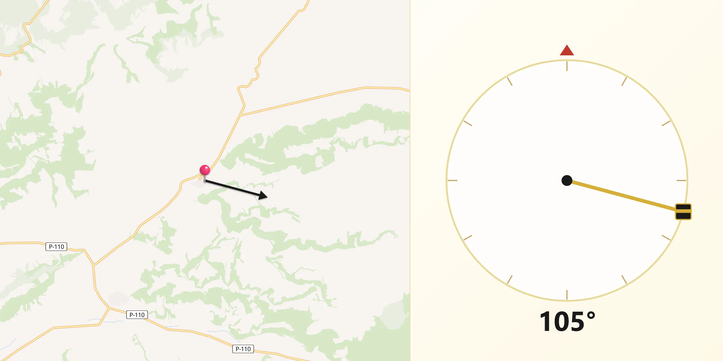 Dirección de la Qibla desde Castrillo de Onielo