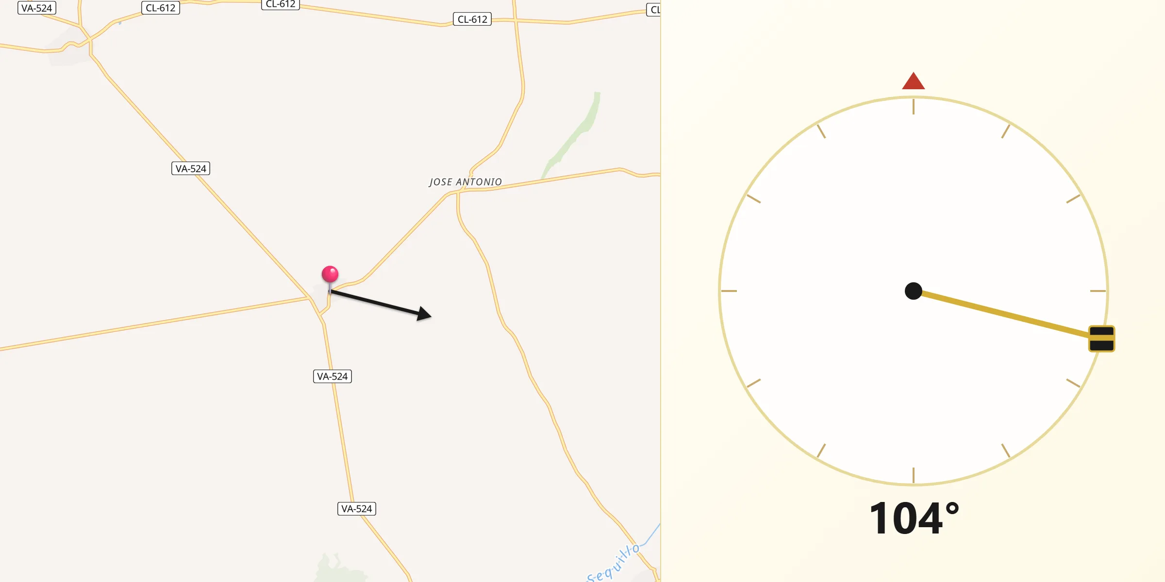 Dirección de la Qibla desde Morales de Campos