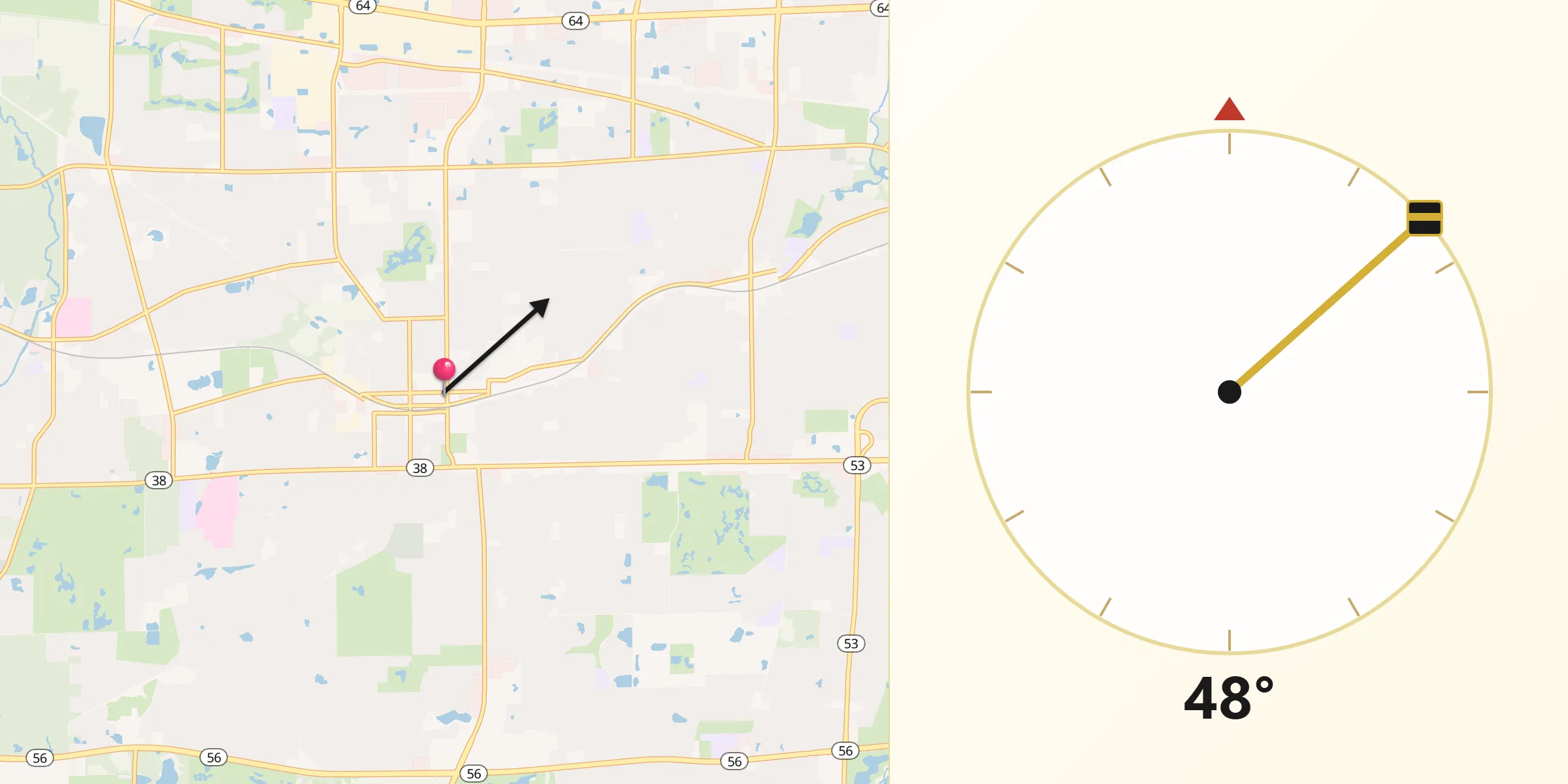 Qibla Direction from Wheaton