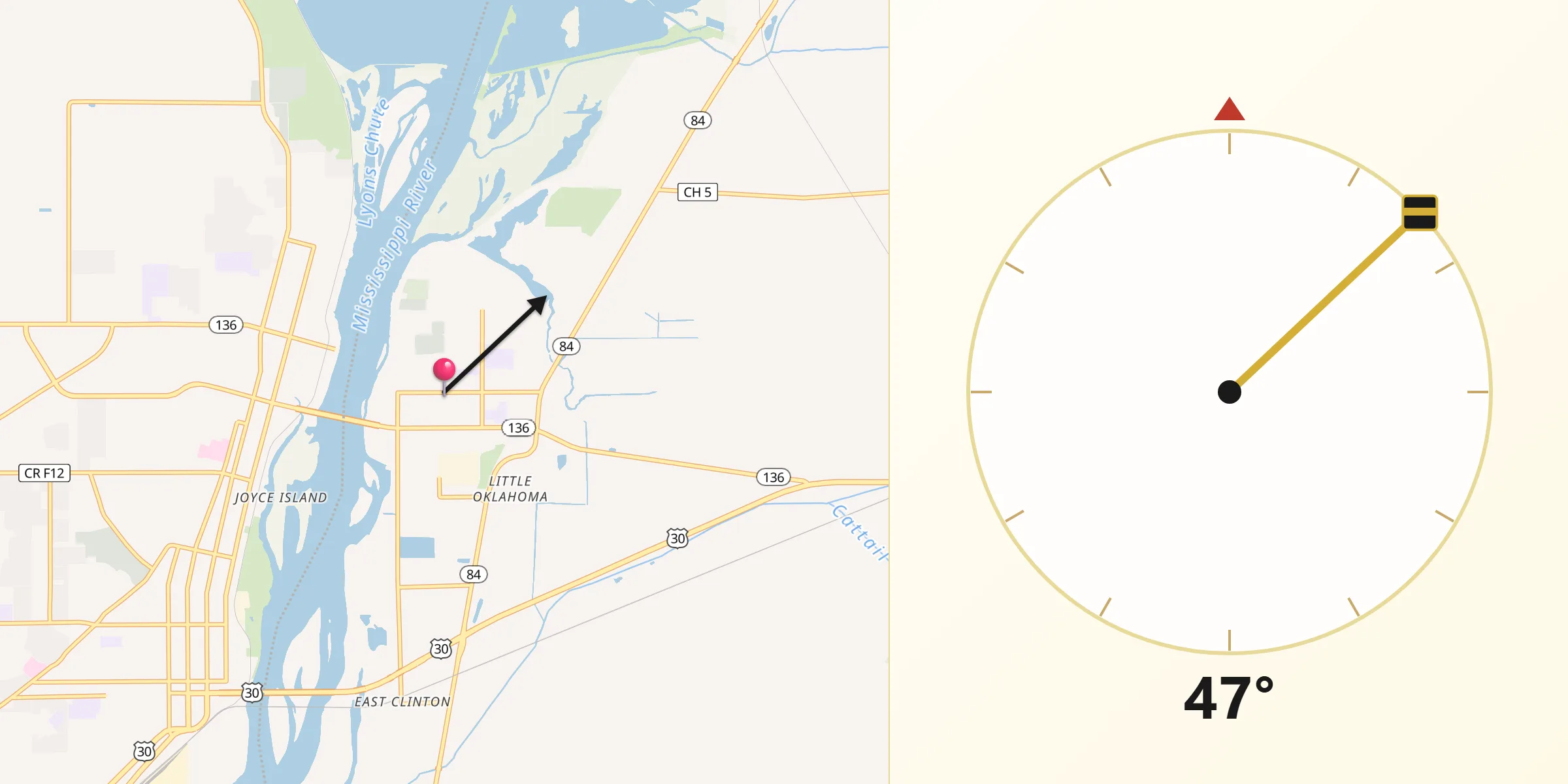 Qibla Direction from Fulton