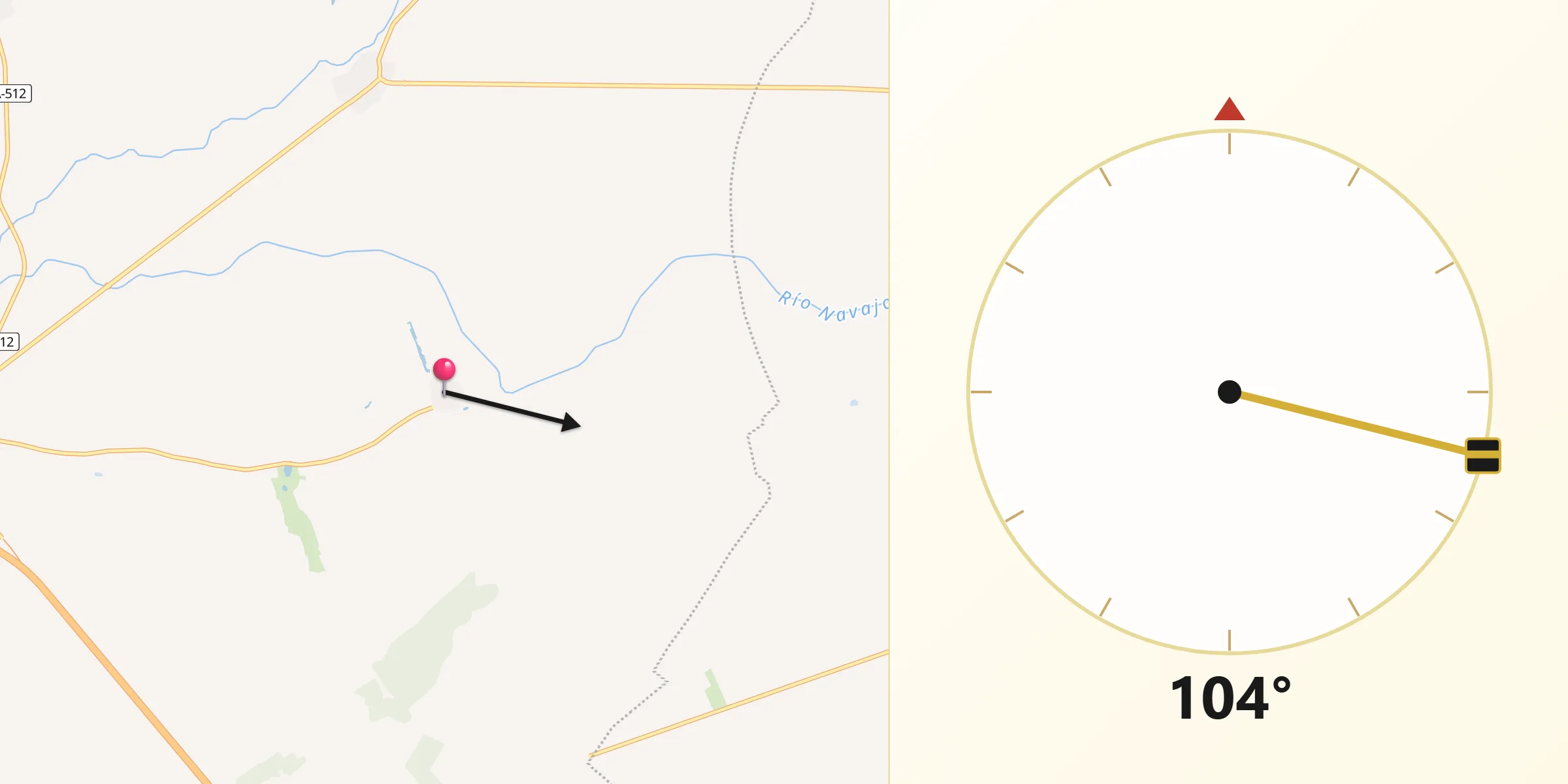 Dirección de la Qibla desde Quintanilla del Monte