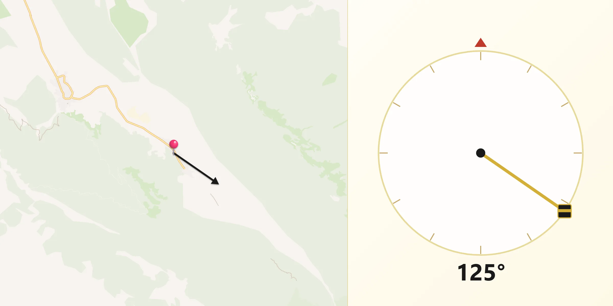 Direzione della Qibla da Villavallelonga