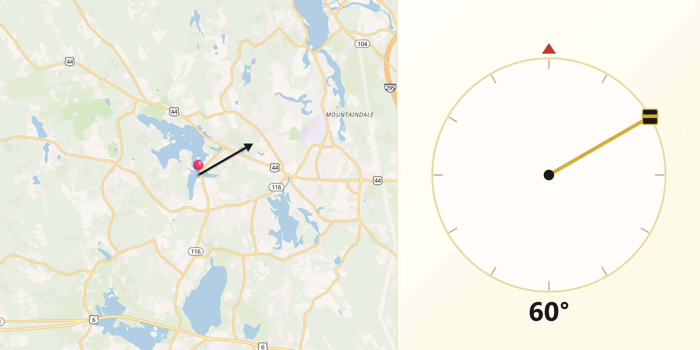 Qibla Direction from Providence County