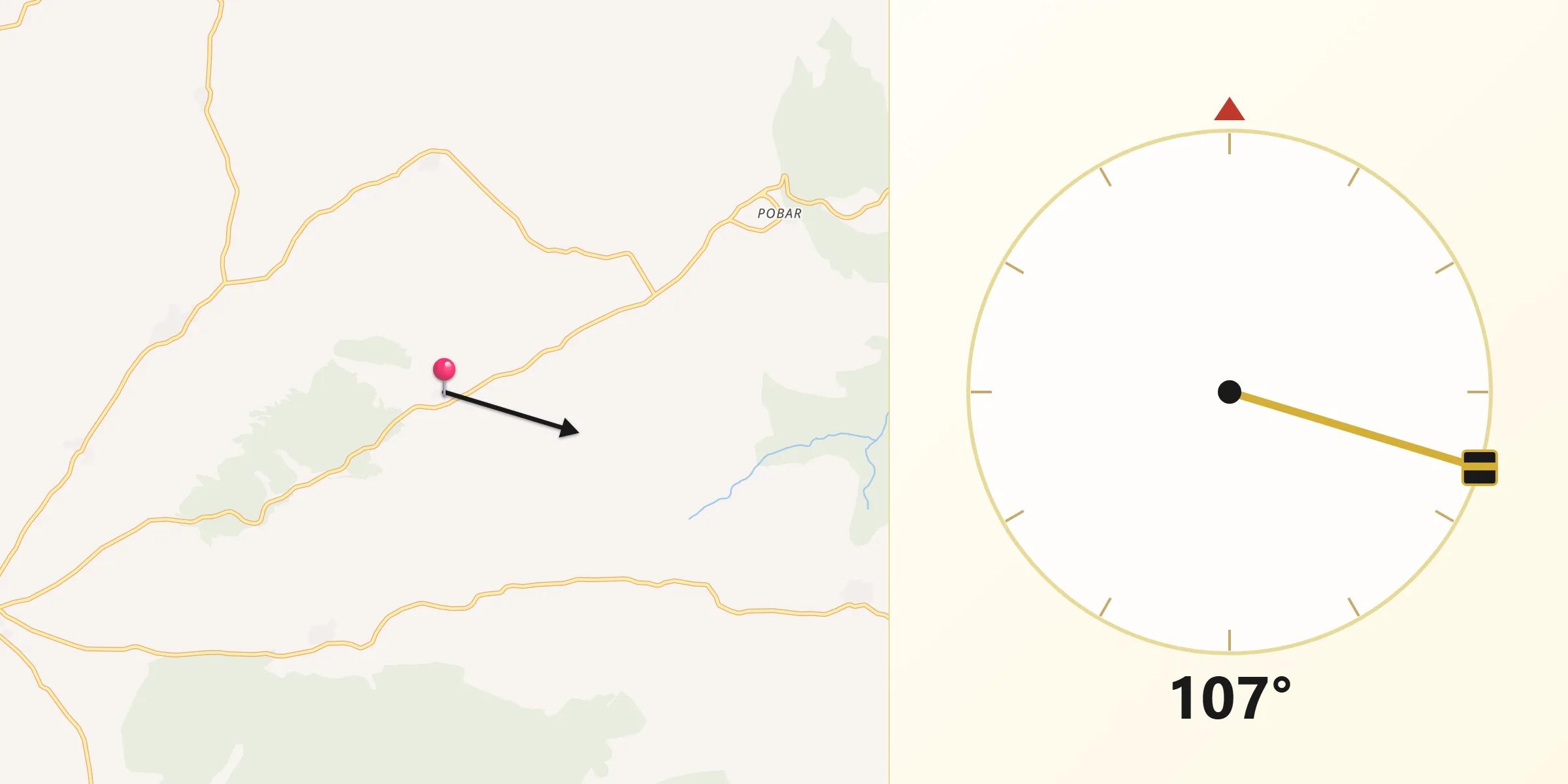 Dirección de la Qibla desde La Losilla