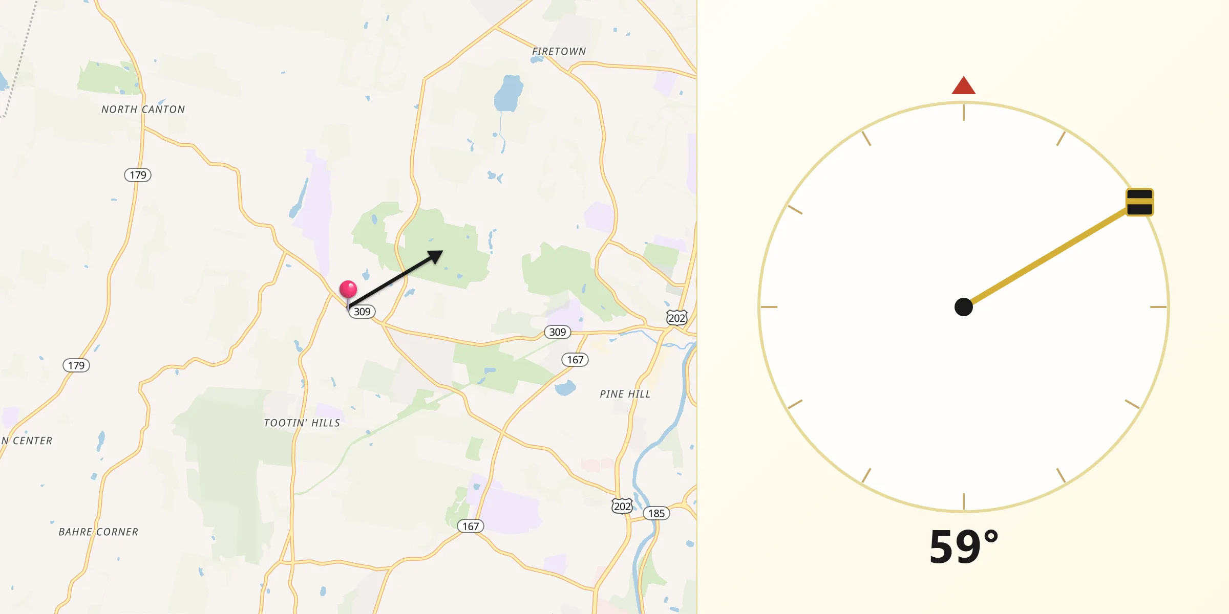 Qibla Direction from West Simsbury