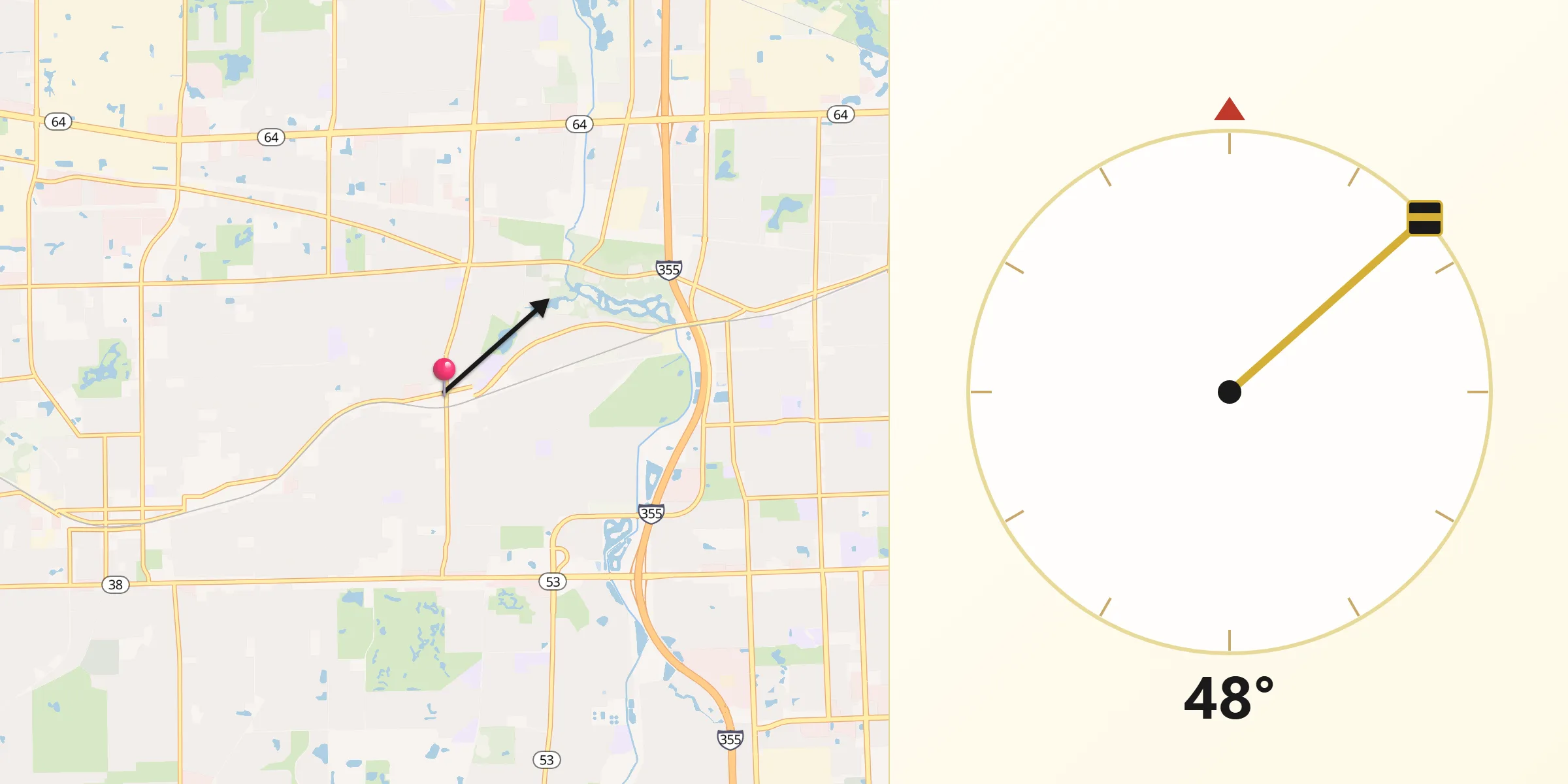 Qibla Direction from Glen Ellyn