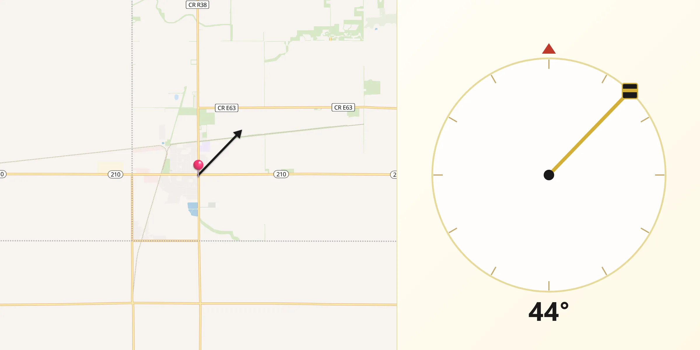 Qibla Direction from Slater