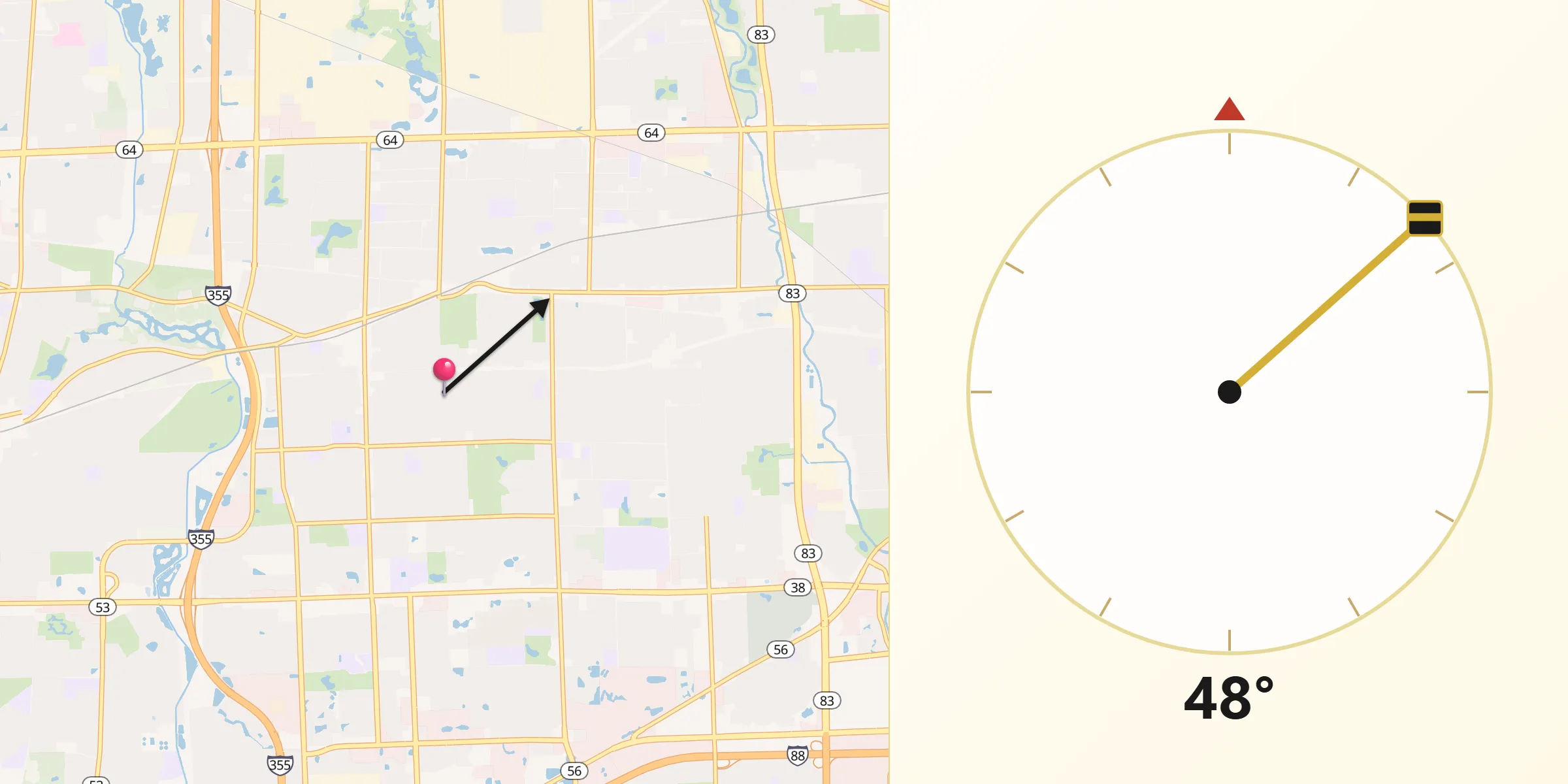 Qibla Direction from Lombard