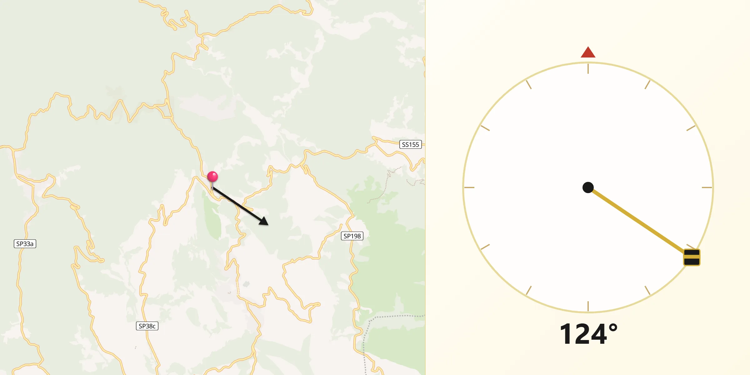 Direzione della Qibla da Bellegra