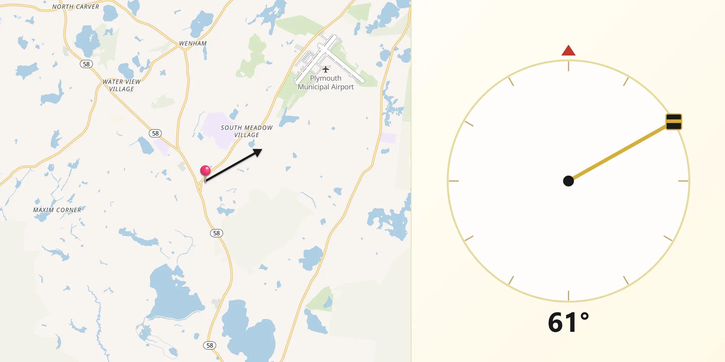 Qibla Direction from Carver