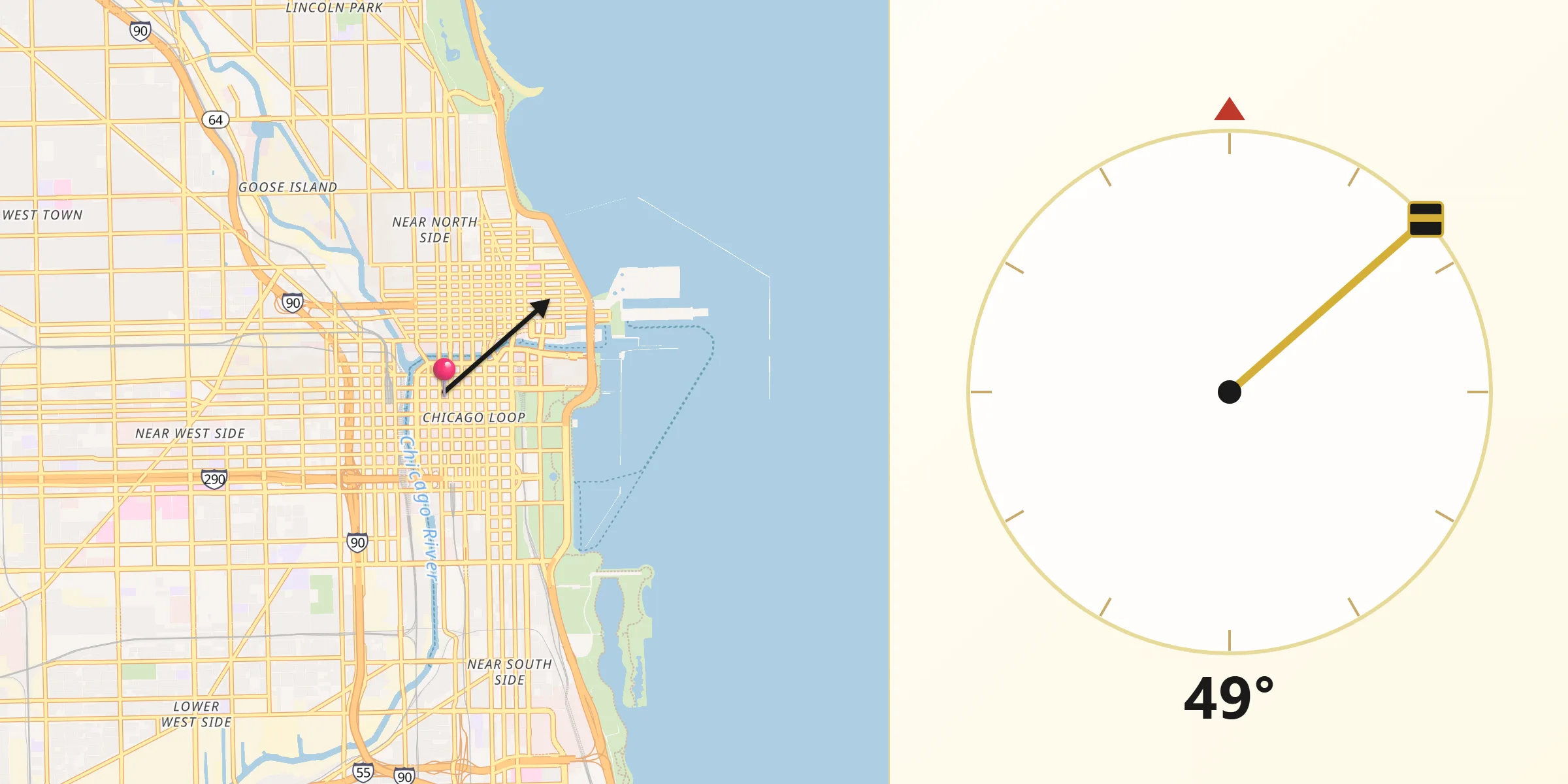 Qibla Direction from Loop