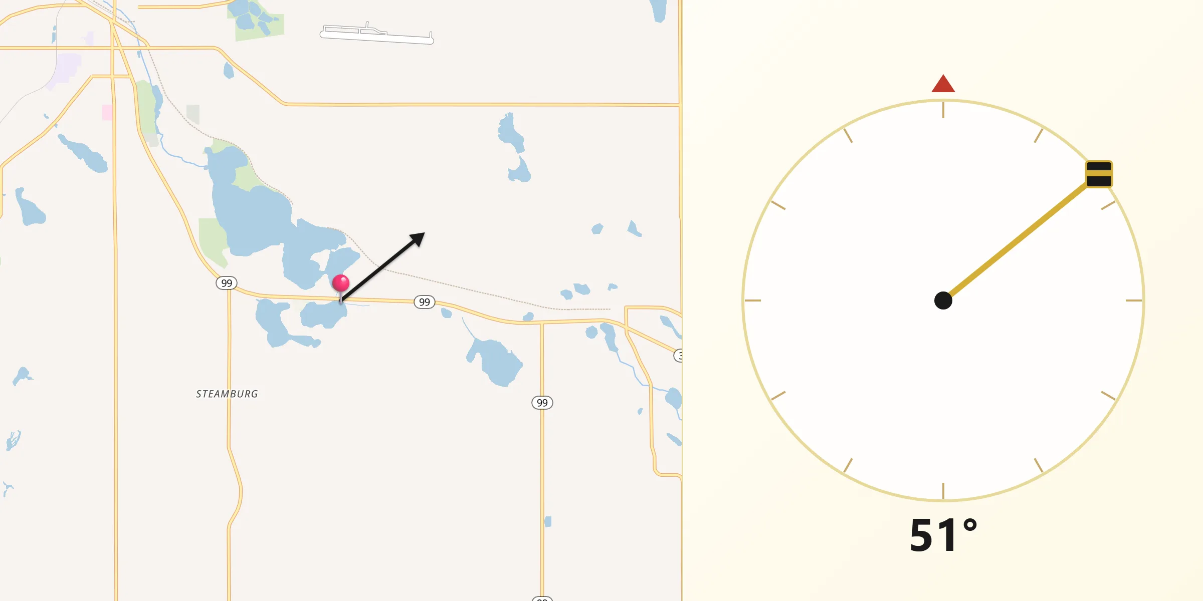 Qibla Direction from Hillsdale County