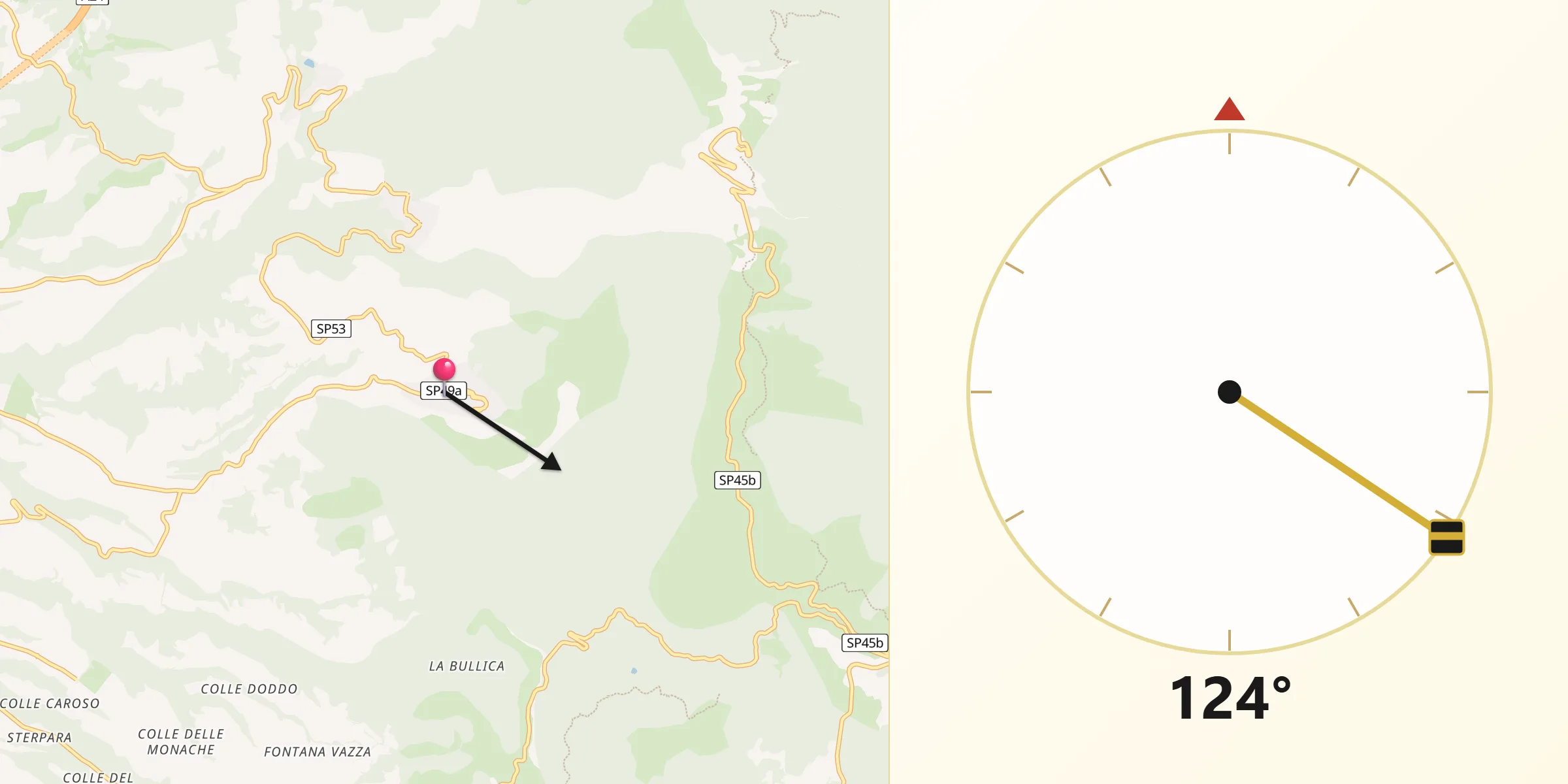 Direzione della Qibla da Poli