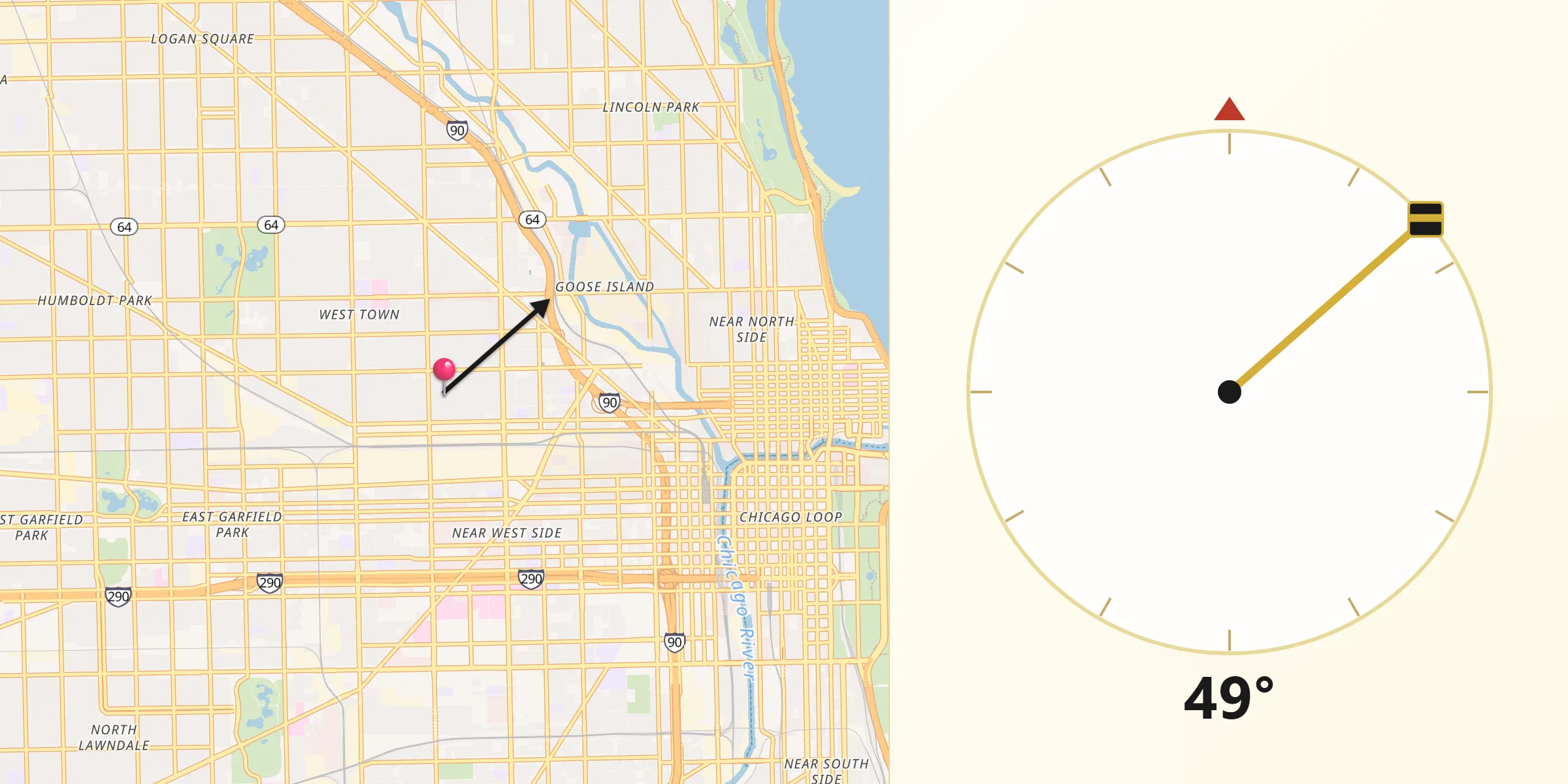 Qibla Direction from West Town