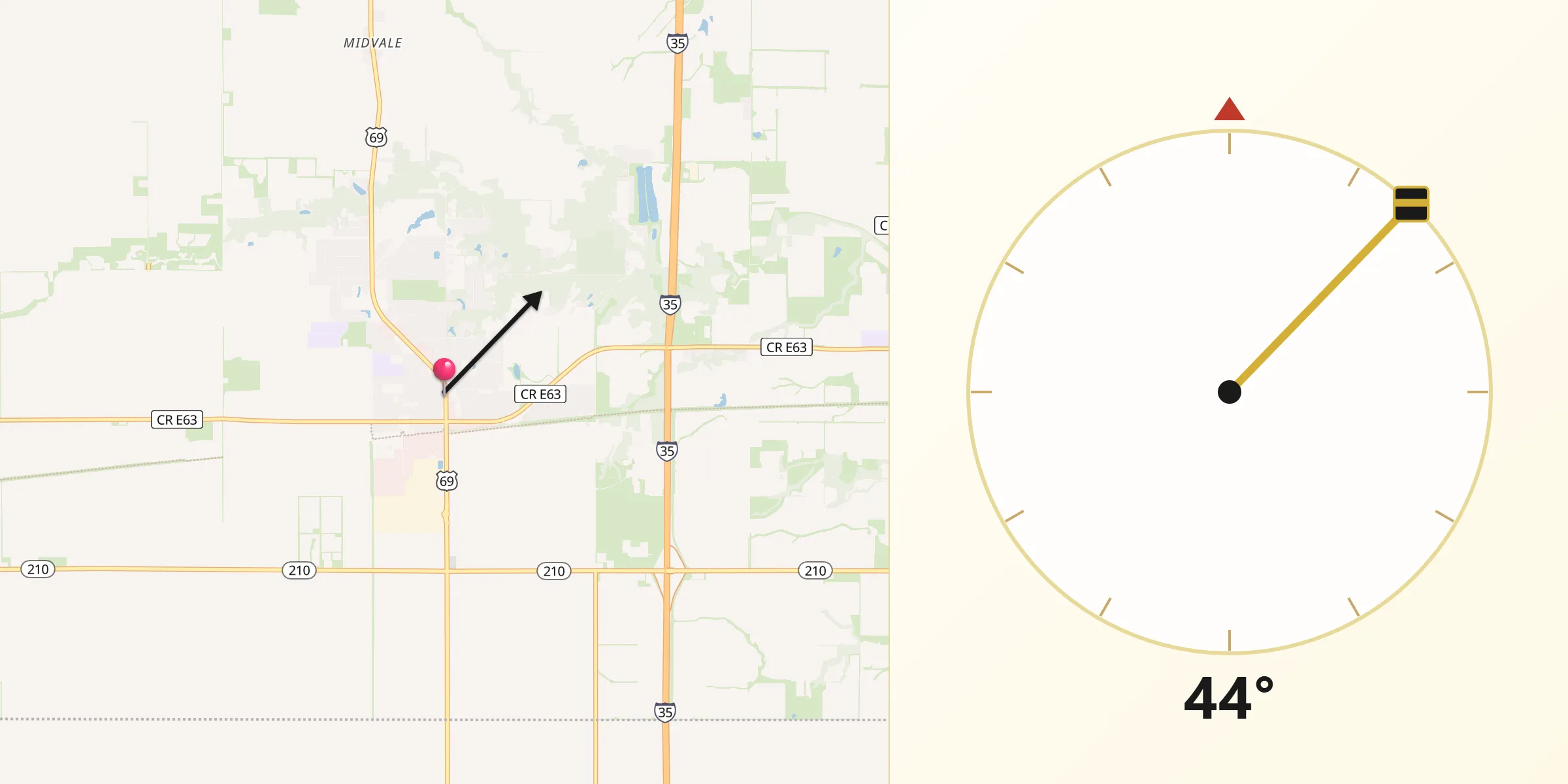 Qibla Direction from Huxley