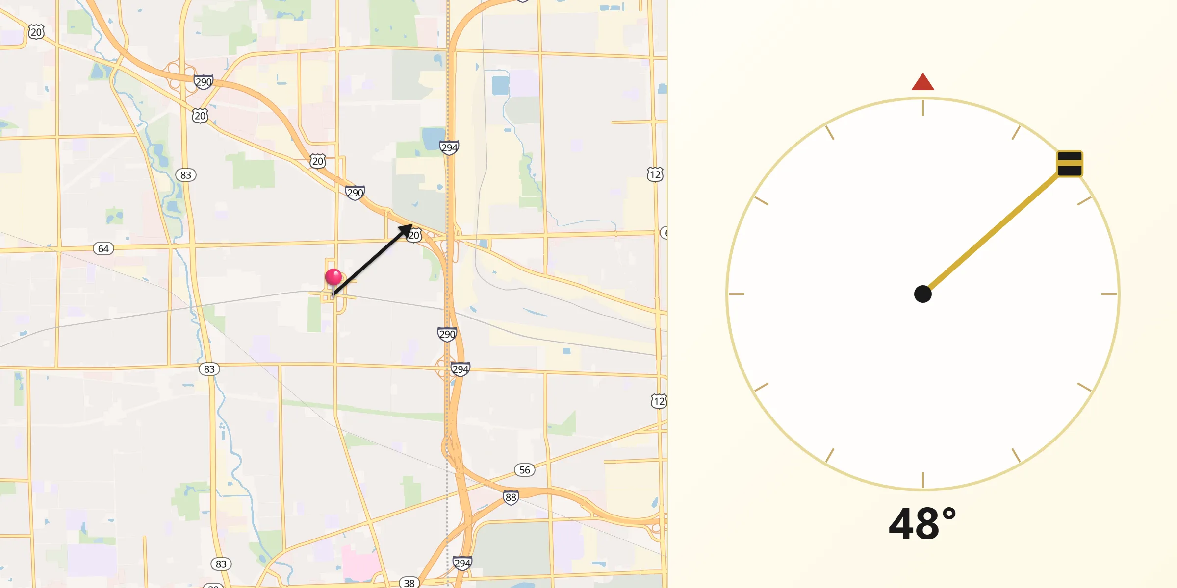 Qibla Direction from Elmhurst
