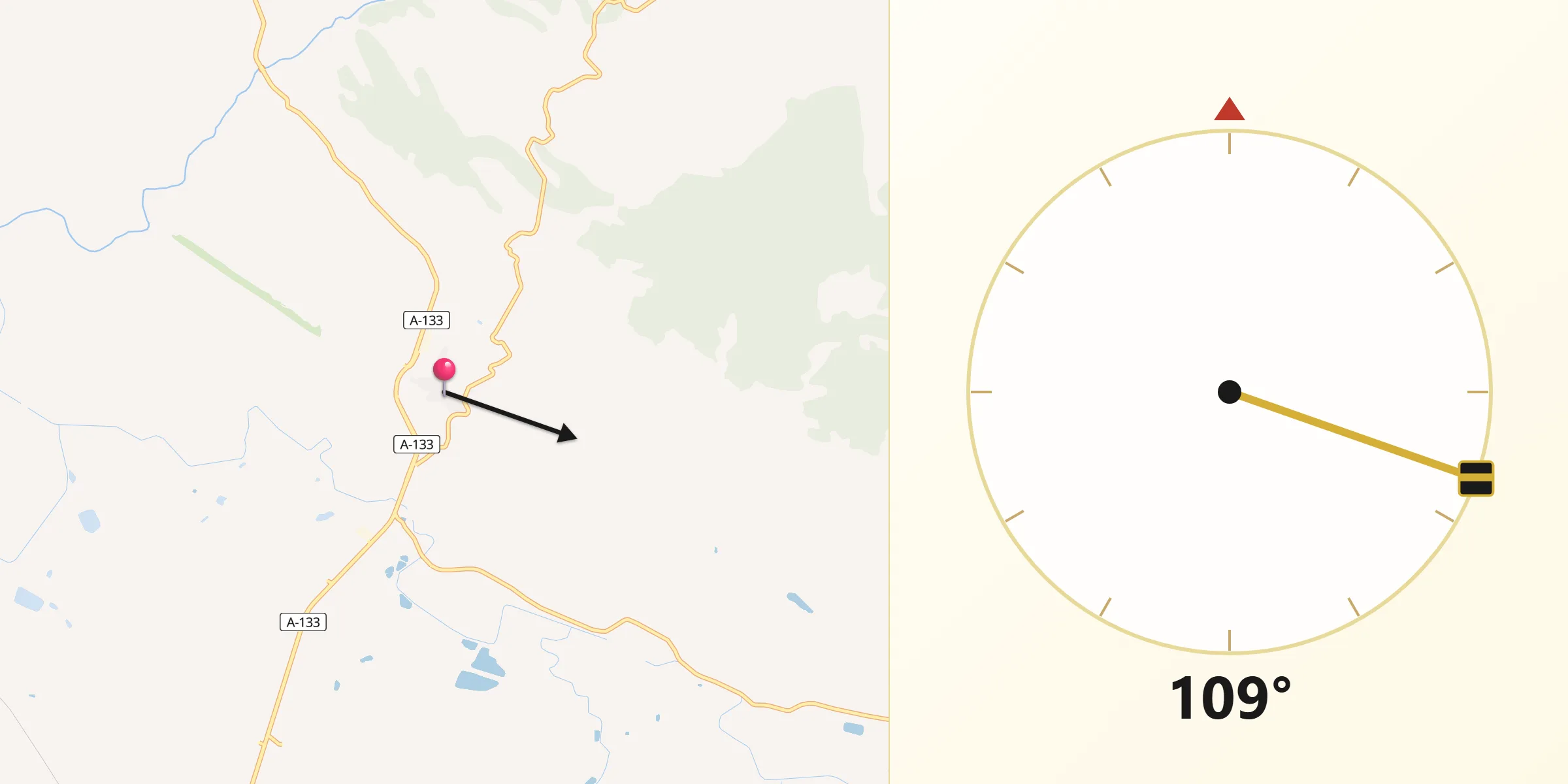 Dirección de la Qibla desde San Esteban de Litera