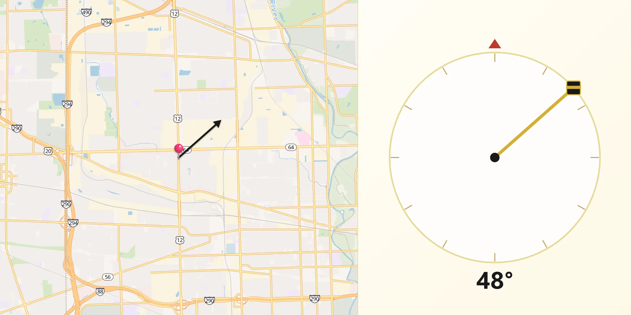 Qibla Direction from Stone Park