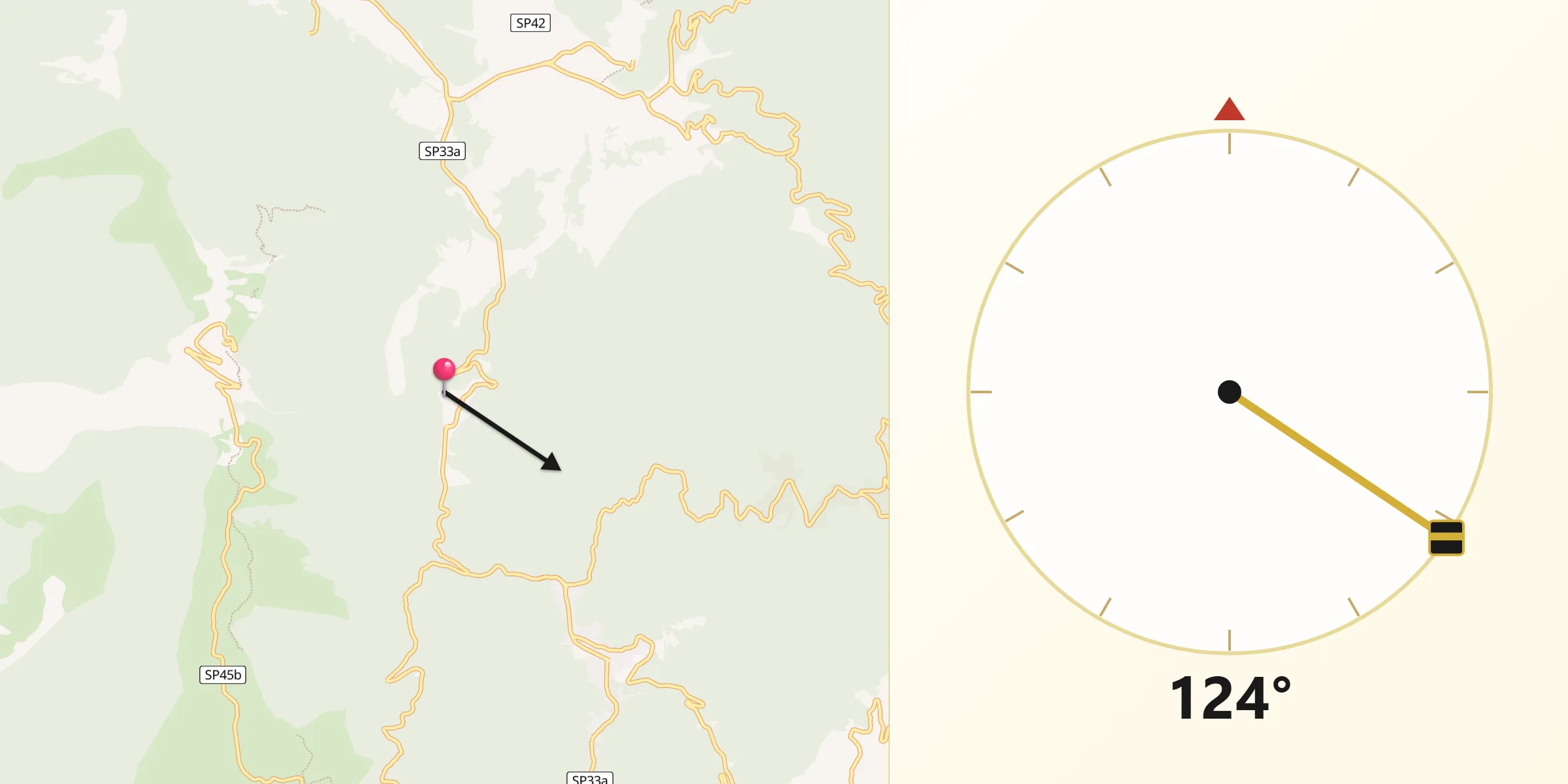 Direzione della Qibla da Pisoniano